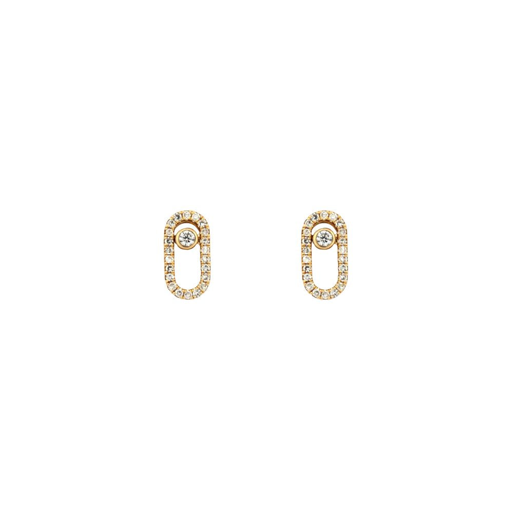 9ct Yellow Gold 0.16ct Moving Diamond Earrings