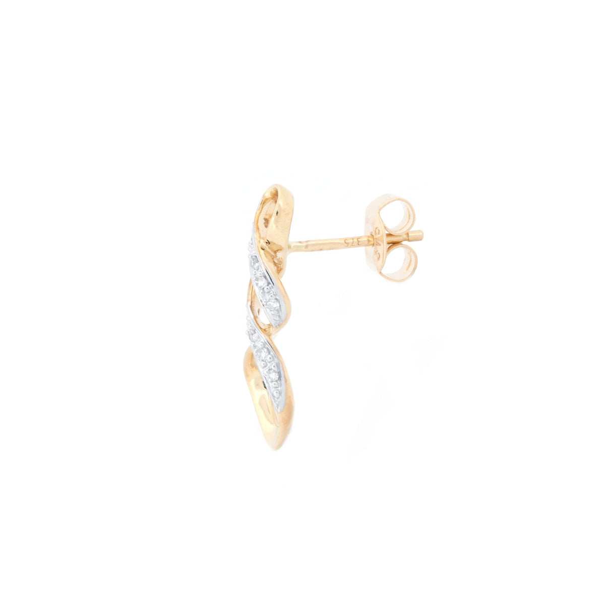 9ct Yellow Gold 0.10ct Diamond Drop Earrings