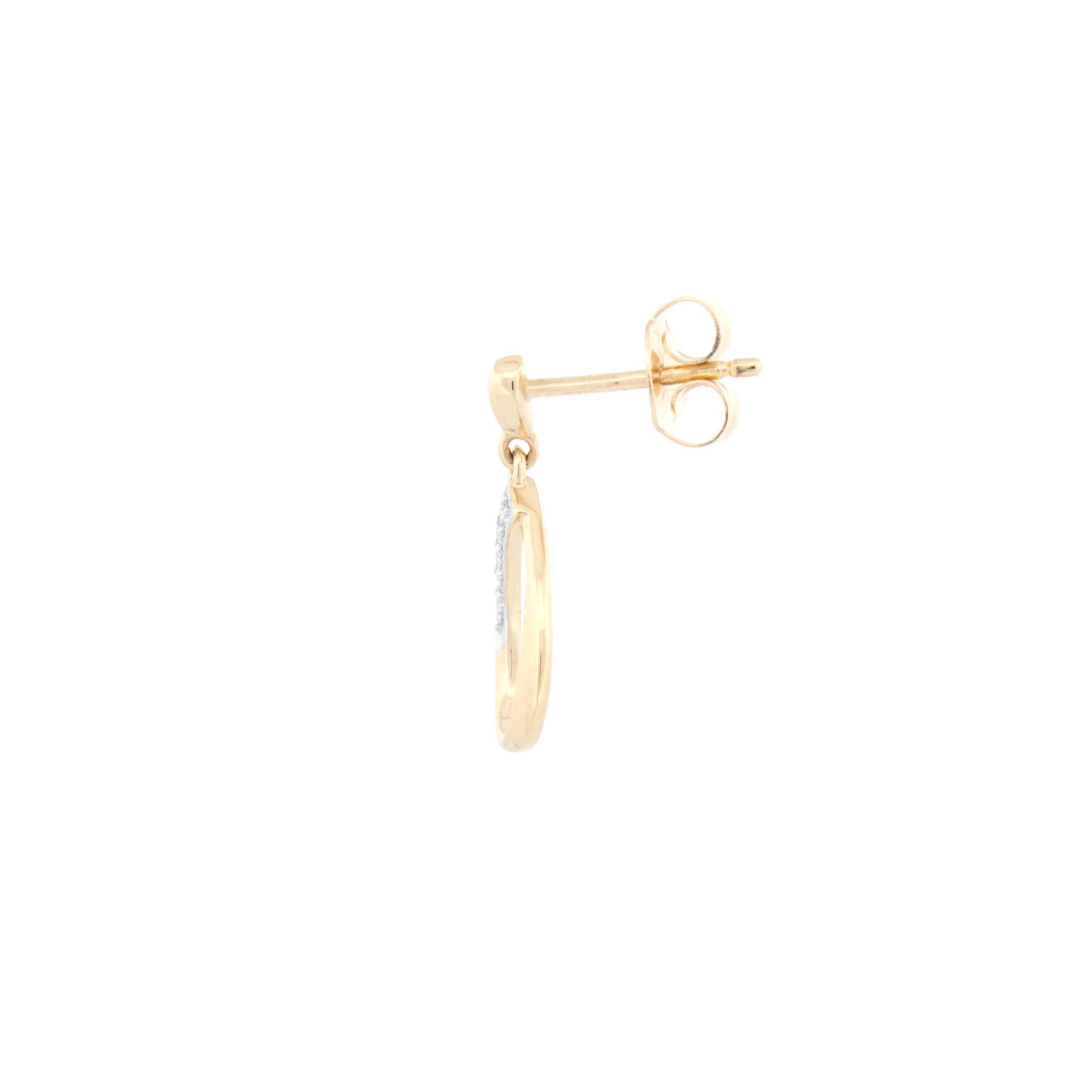 9ct Yellow Gold 0.04ct Diamond Drop Earrings