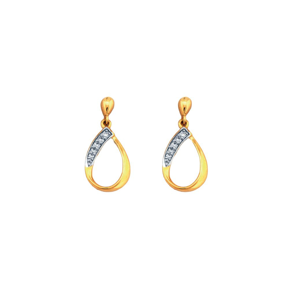 9ct Yellow Gold 0.04ct Diamond Drop Earrings