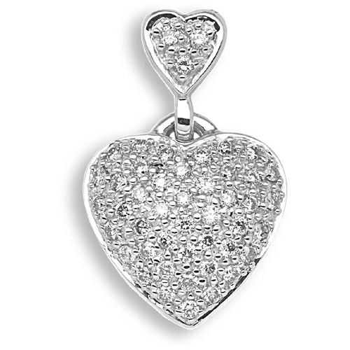 9ct White Gold Natural Diamond Heart Pendant