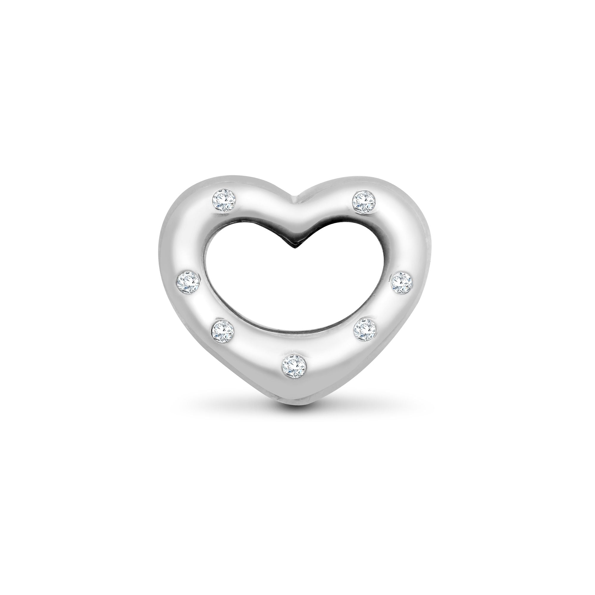 9ct White Gold Natural Diamond Heart Pendant