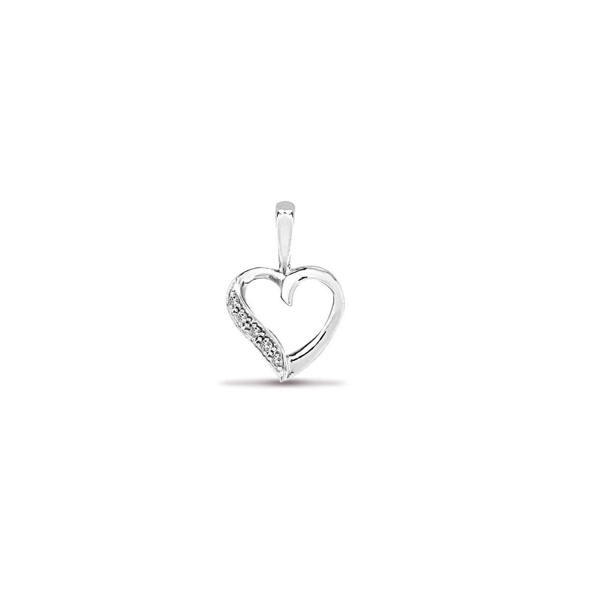 9ct White Gold Natural Diamond Pendant