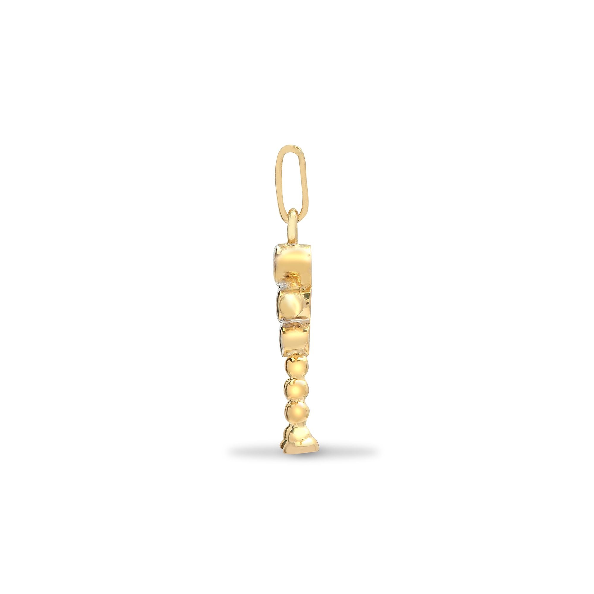 9ct Yellow Gold Natural Diamond Corn dolly Boy Pendant