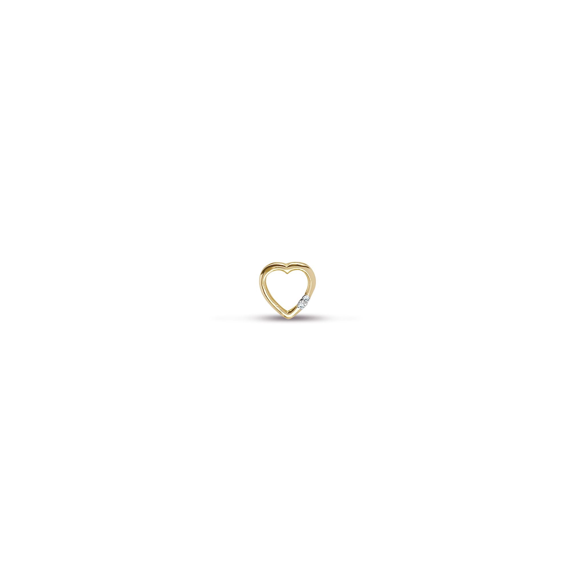 9ct Yellow Gold Natural Diamond Heart Pendant