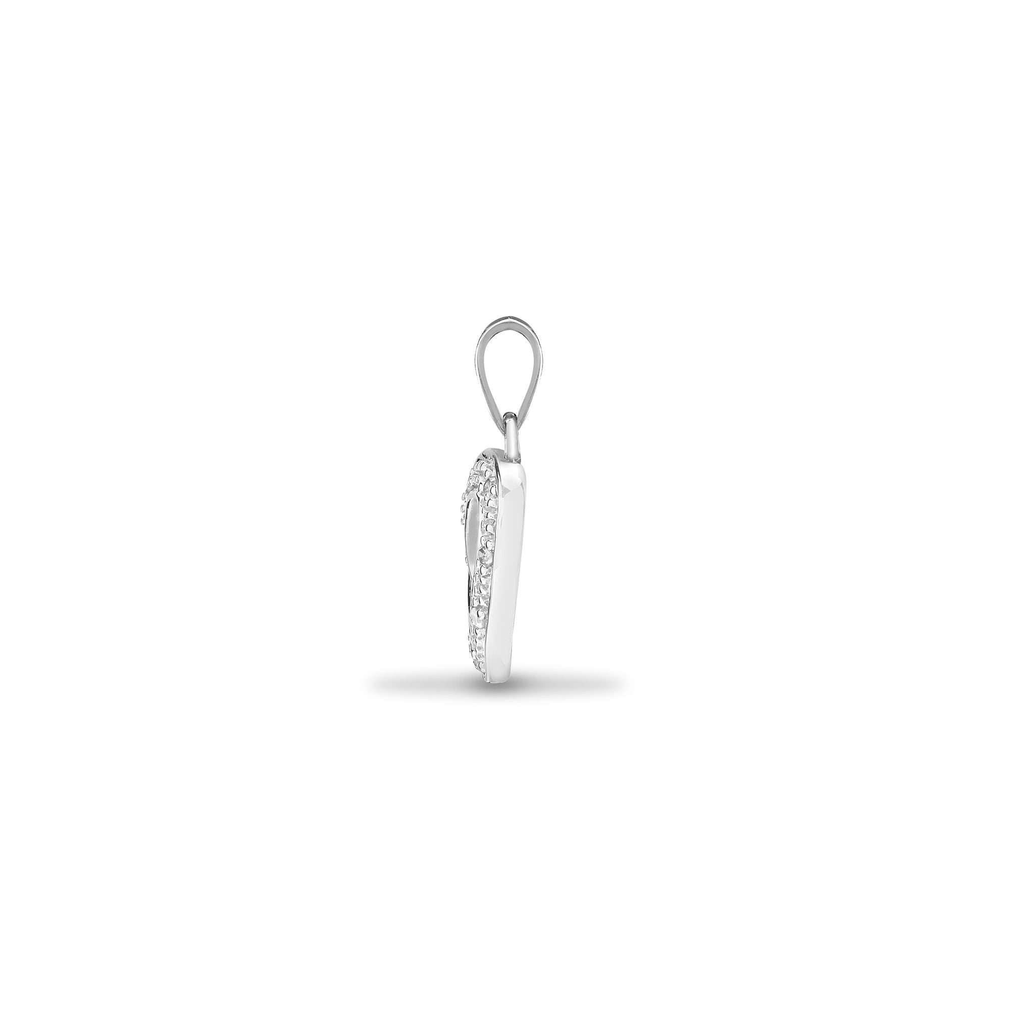 9ct White Gold Natural Diamond Heart Pendant
