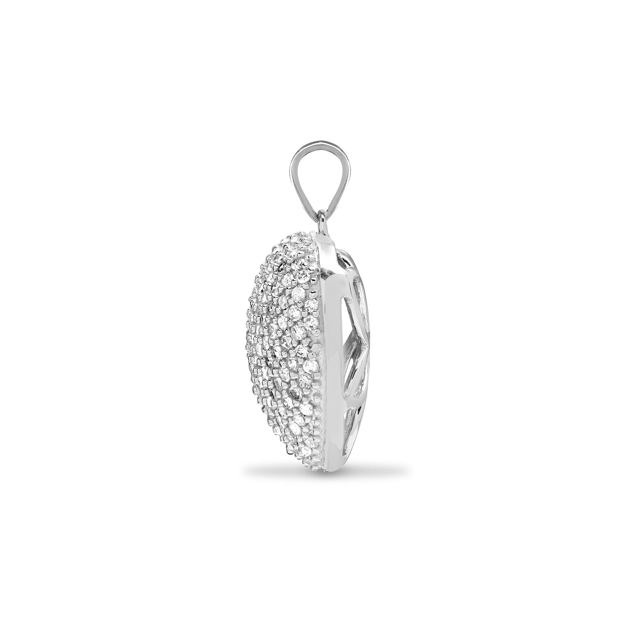 9ct White Gold Natural Heart Pendant