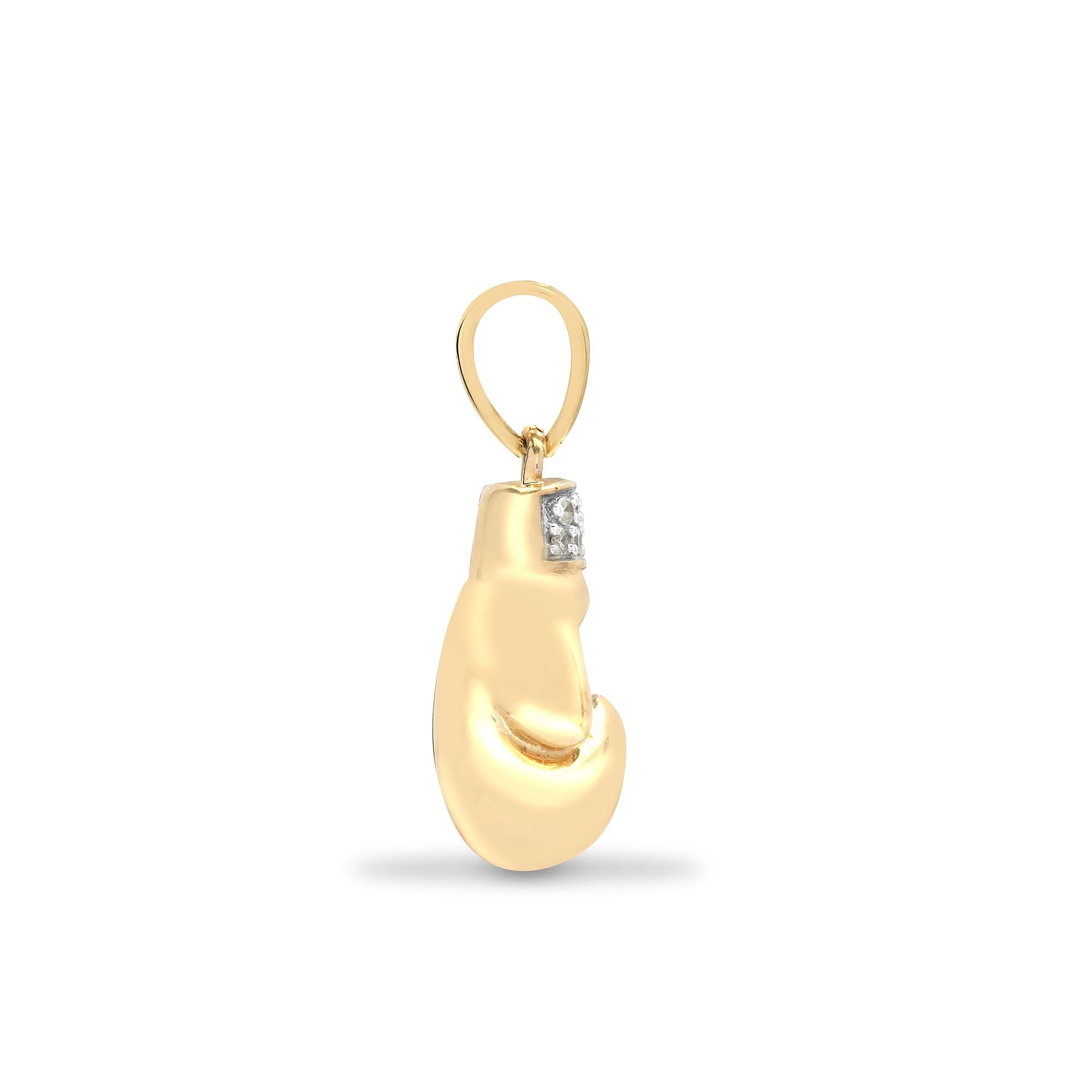 9ct Yellow Gold Natural Diamond Boxing Glove Pendant
