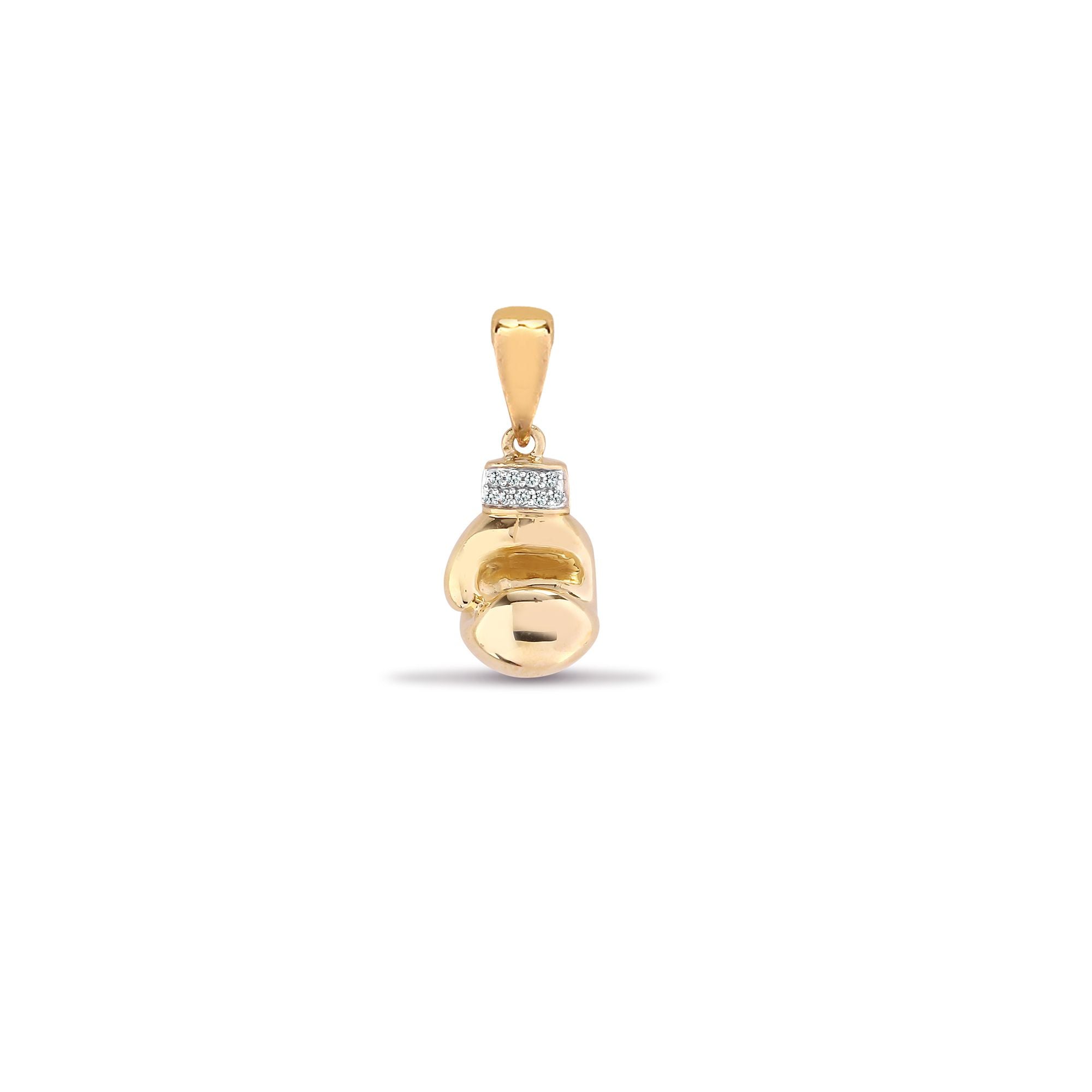9ct Yellow Gold Natural Diamond Boxing Glove Pendant