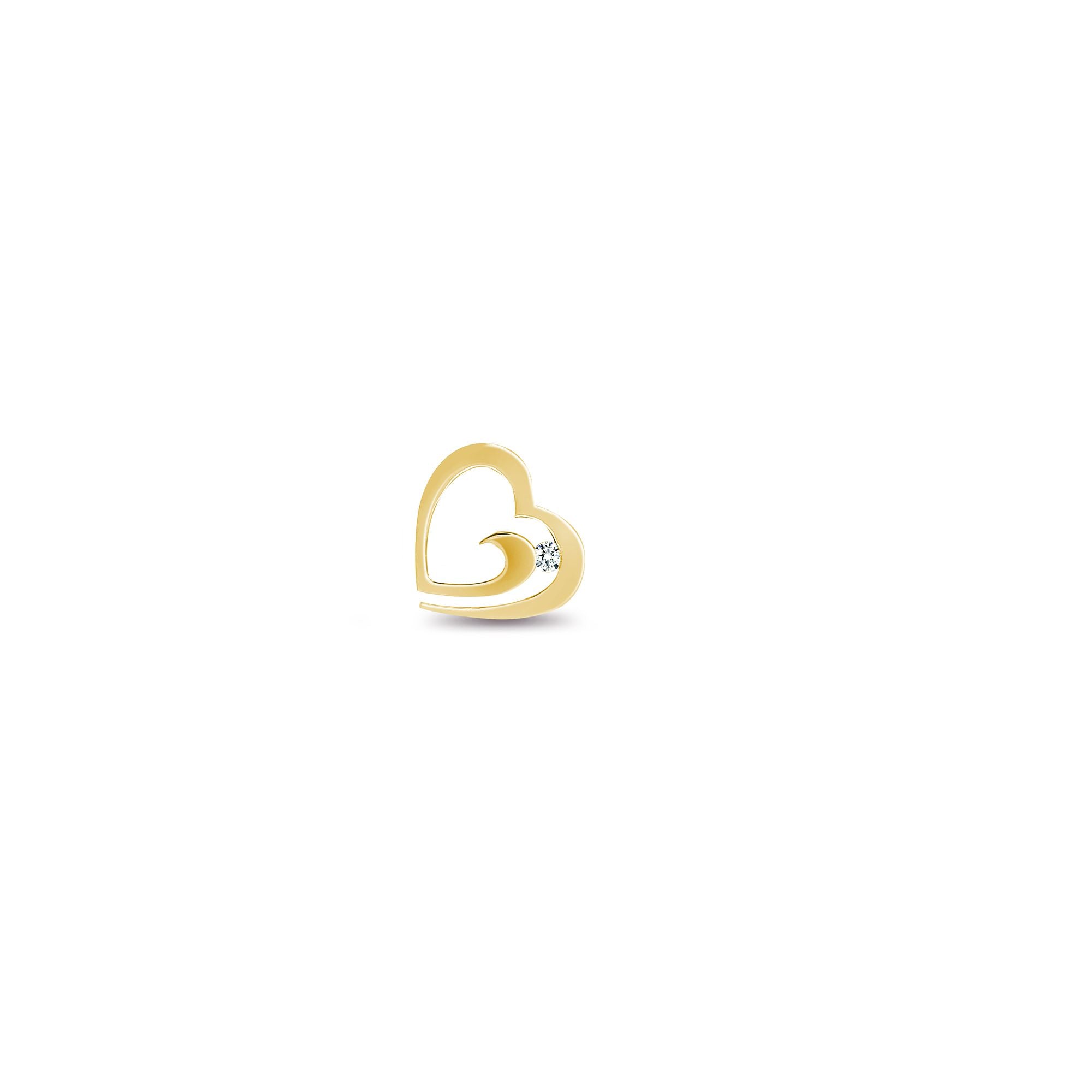 9ct Yellow Gold Natural Diamond Heart Pendant