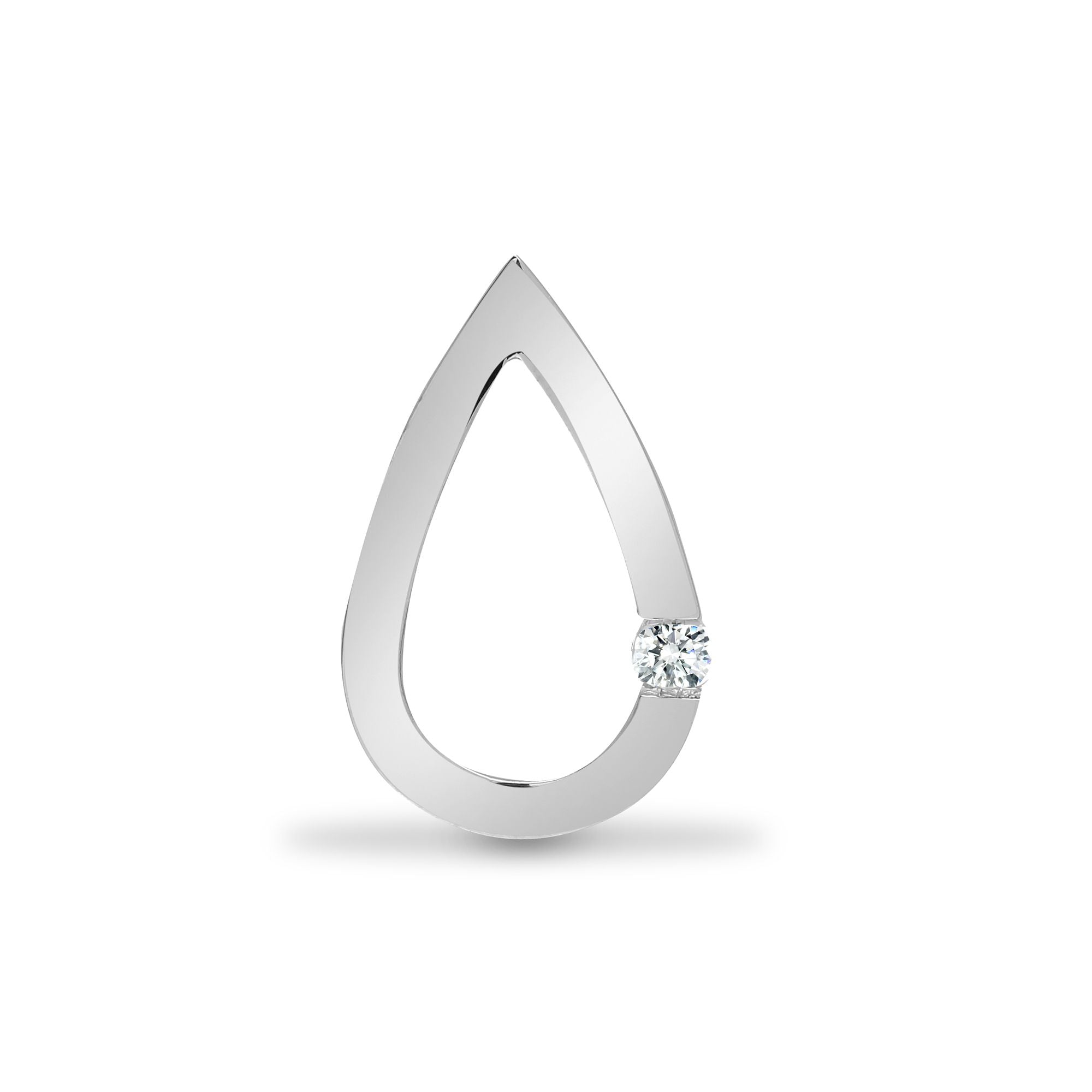 9ct White 0.03ct Natural Diamond Pendant