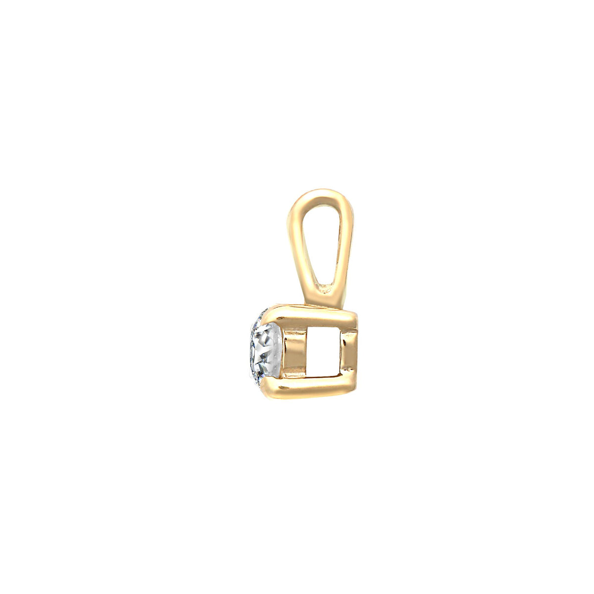 9ct Yellow 4 Claw Natural Diamond Solitaire Pendant