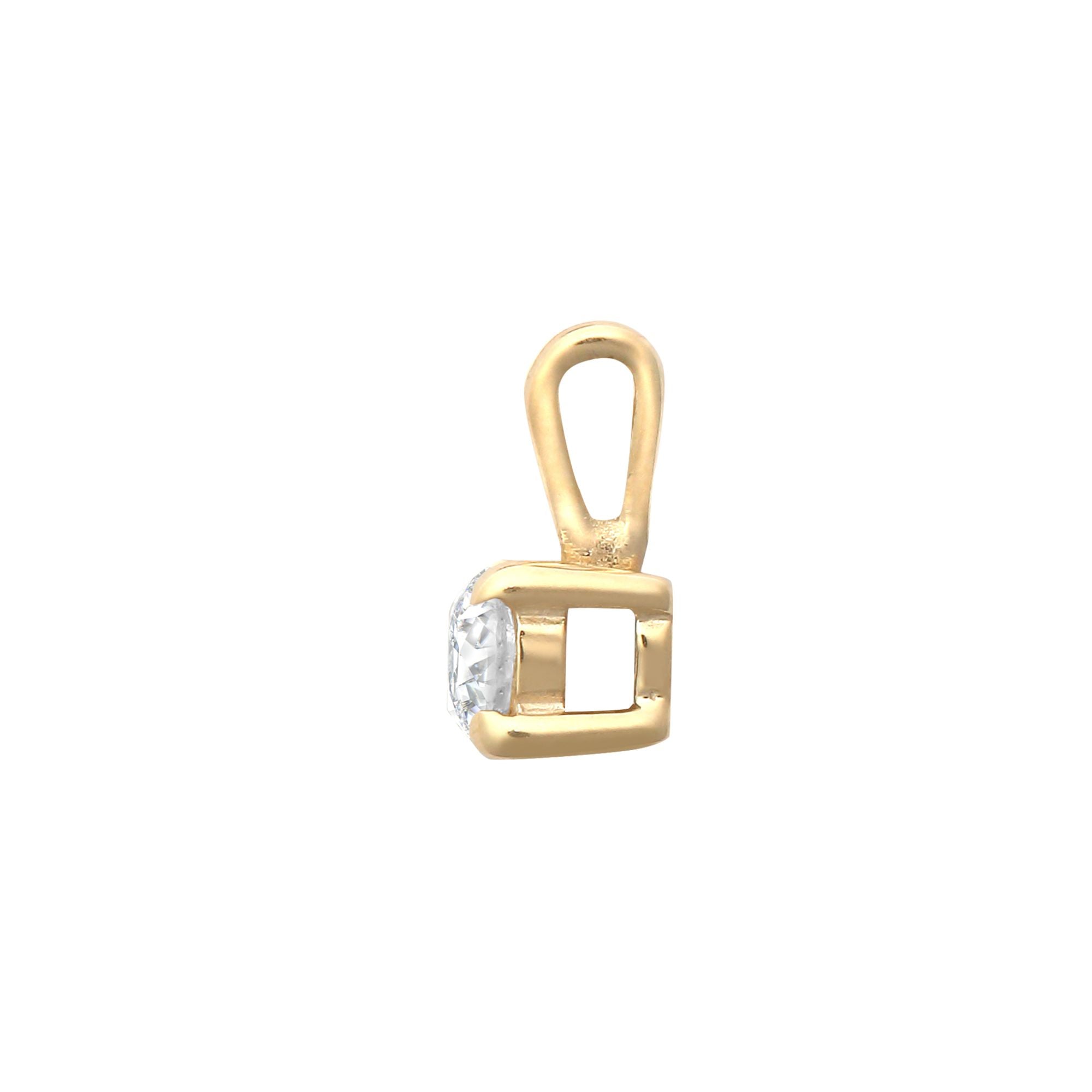9ct Yellow 0.30ct 4 Claw Natural Diamond Solitaire Pendant
