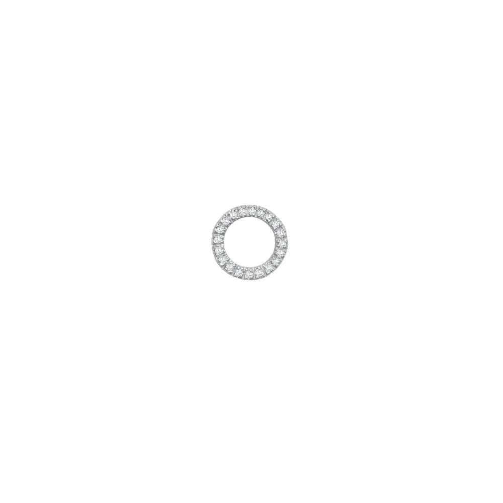 9ct White Natural Diamond Slider Circle Pendant