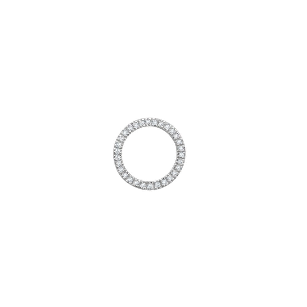 9ct White 0.15ct Natural Diamond Slider Circle Pendant