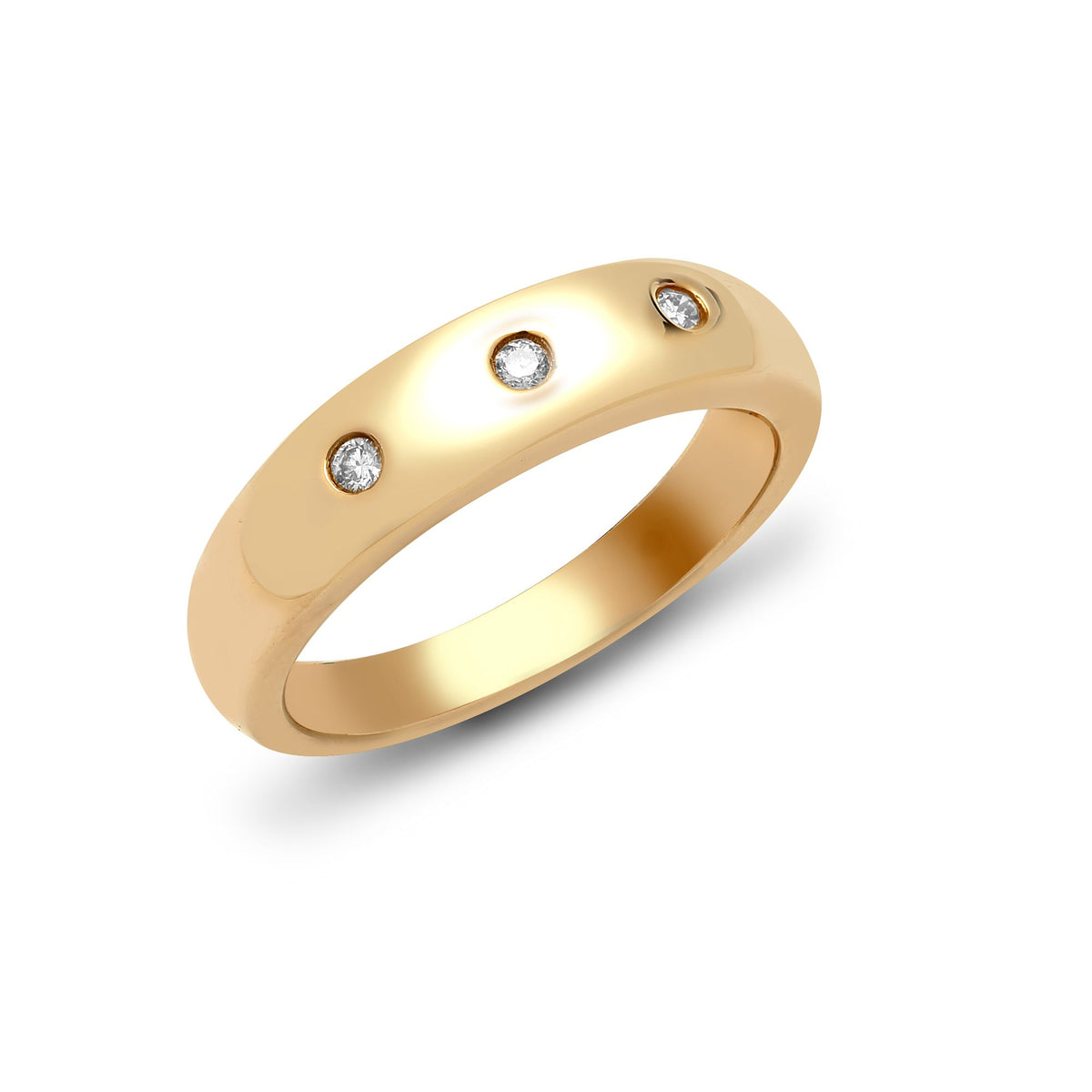 9ct Yellow Gold Natural Diamond 3 Stone Trilogy Ring