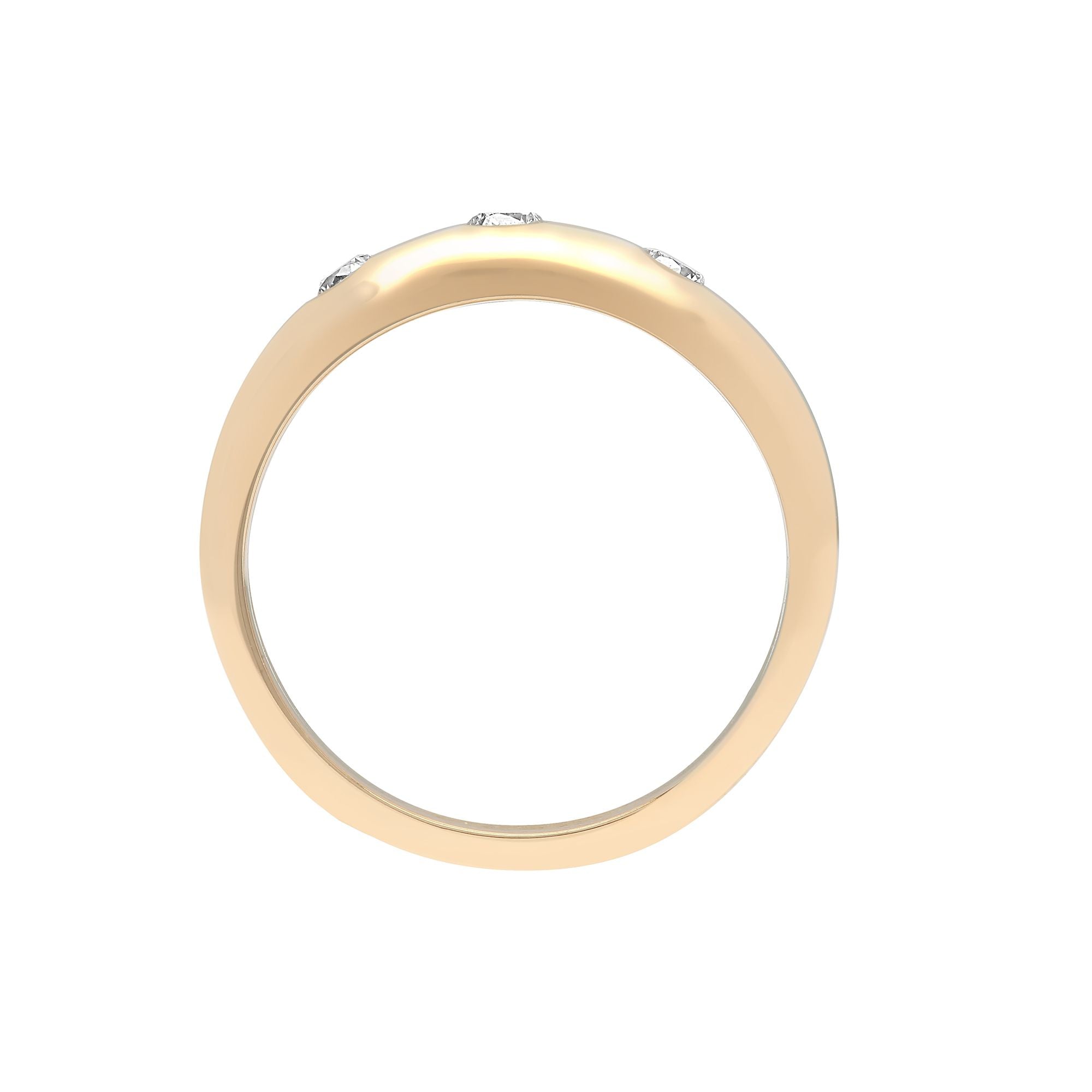 9ct Yellow Gold Natural Diamond 3 Stone Trilogy Ring