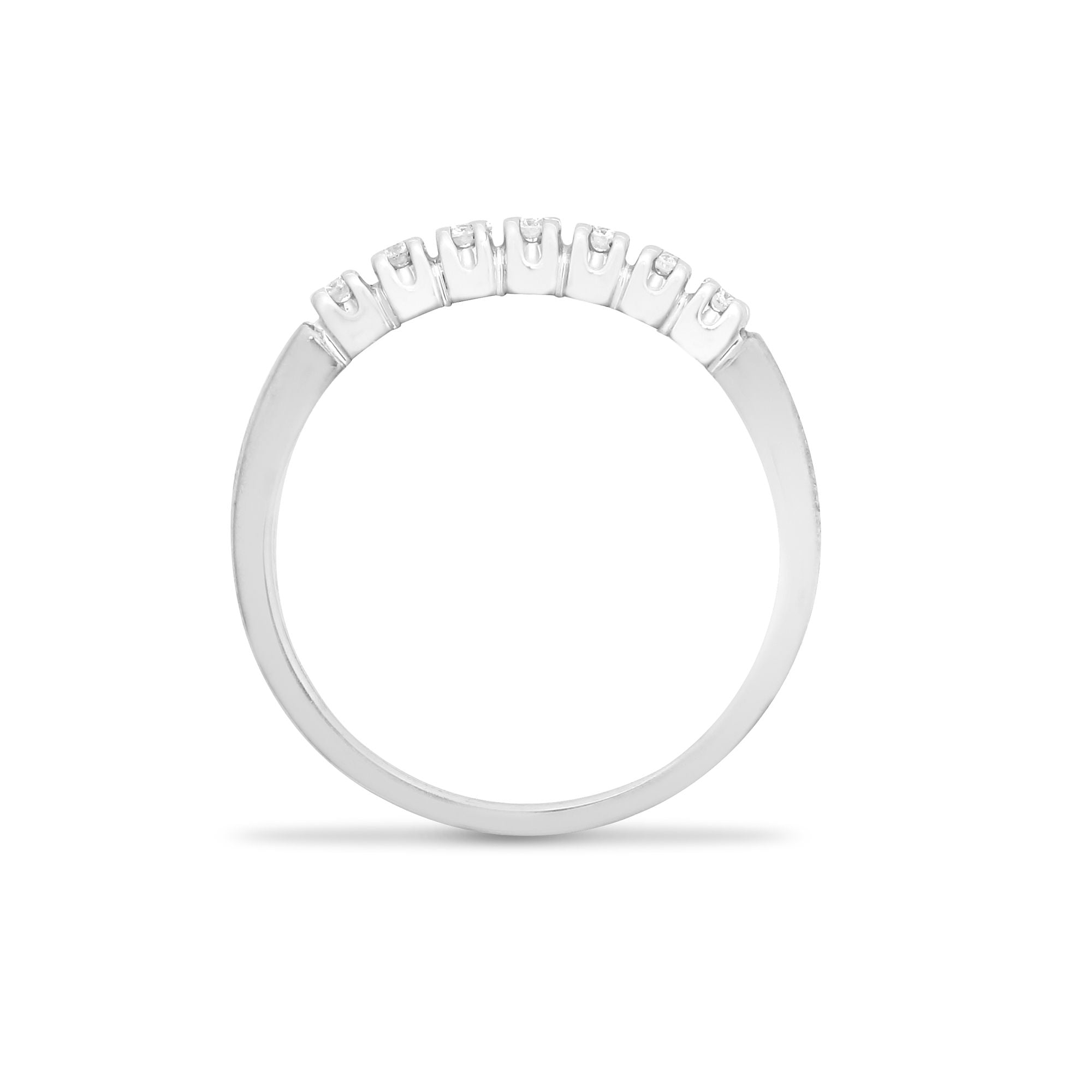 9ct Gold Natural Diamond 7 Stone Half Eternity Ring