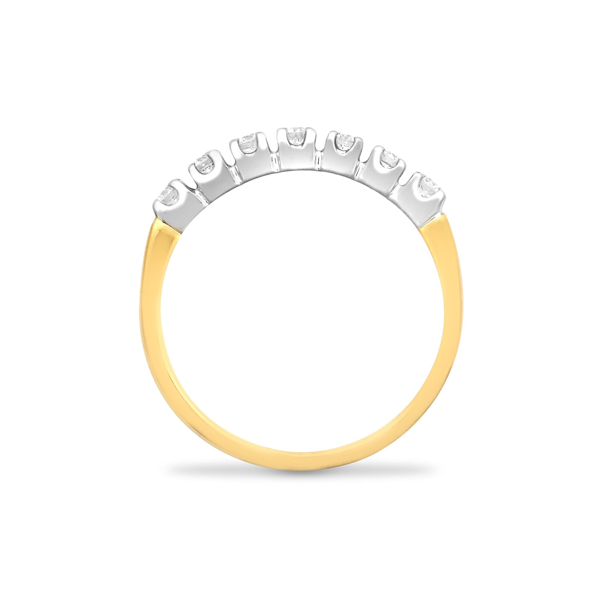9ct Yellow Gold Natural Diamond 7 Stone Half Eternity Ring