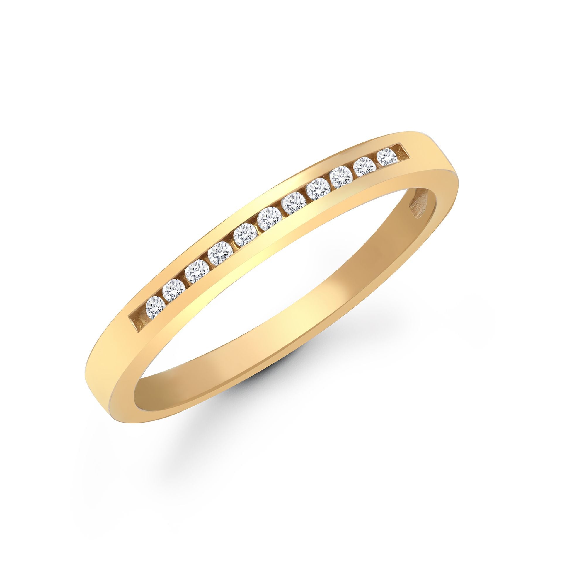 9ct Yellow Gold Natural Diamond Half Eternity Ring