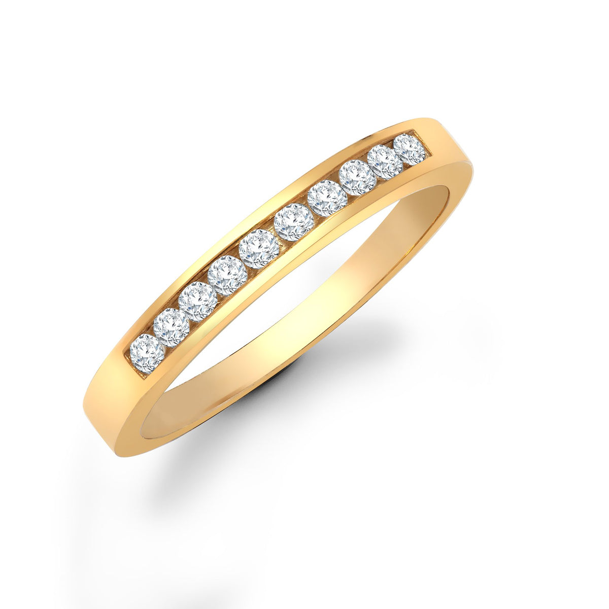 9ct Yellow Gold Natural Diamond Half Eternity Ring