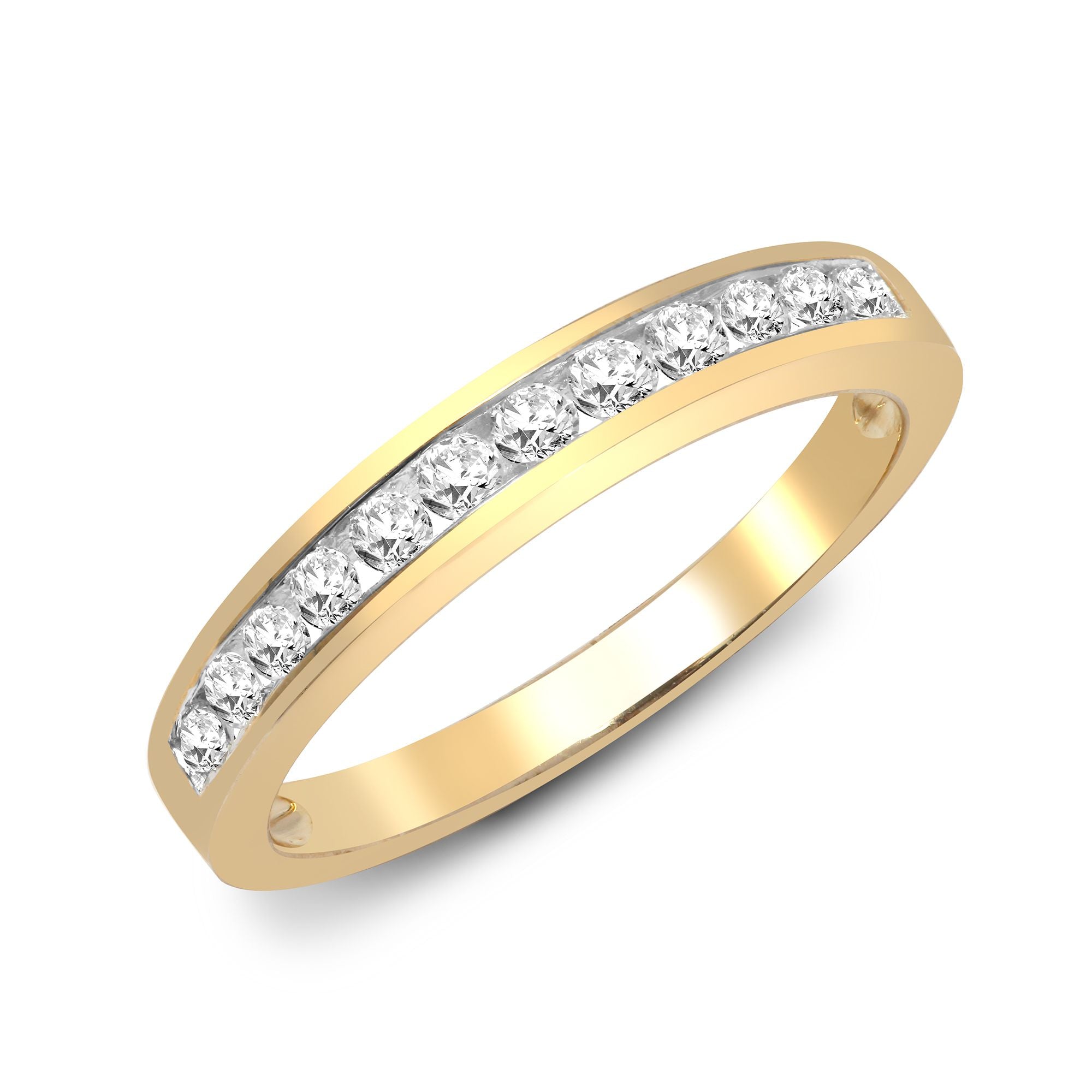 9ct Yellow Gold Natural Diamond Half Eternity Ring