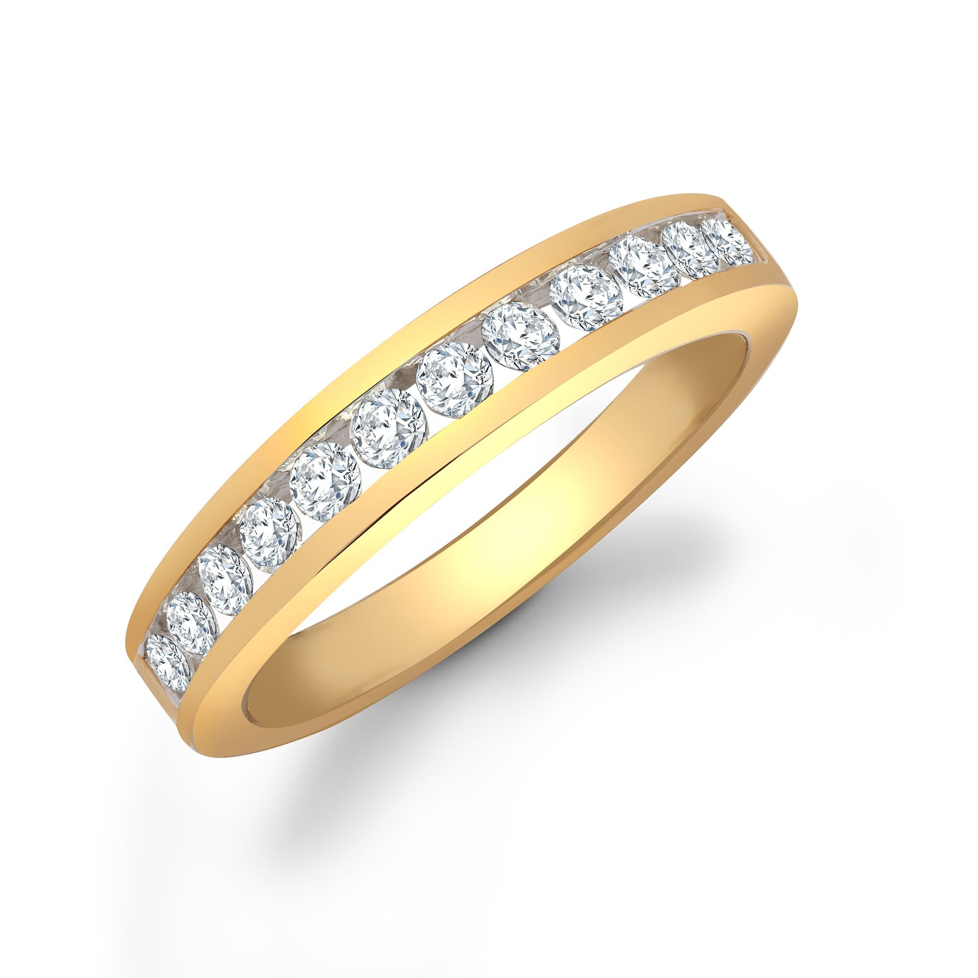 9ct Yellow Gold Natural Diamond Half Eternity Ring