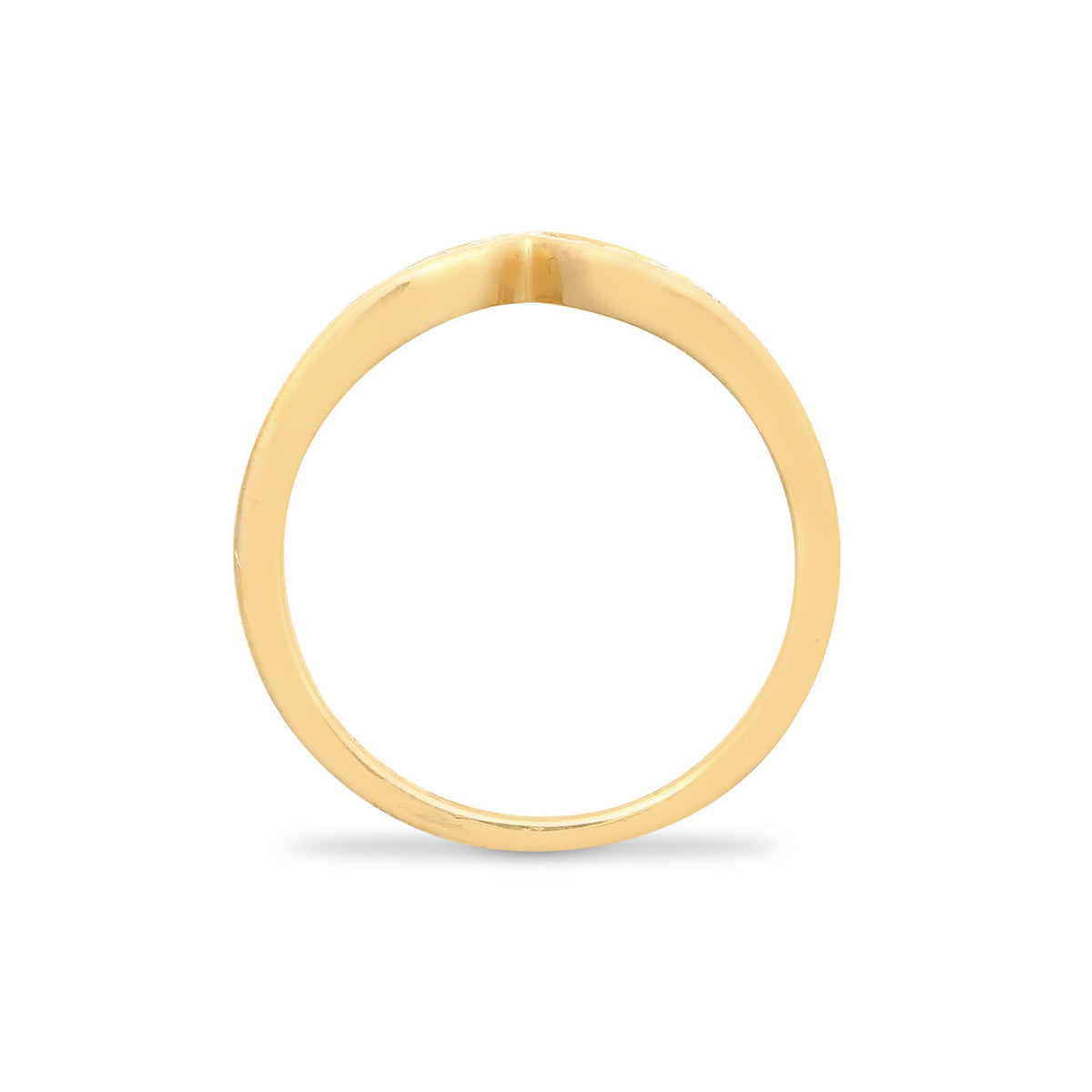 9ct Yellow Gold Natural Diamond Wishbone Ring