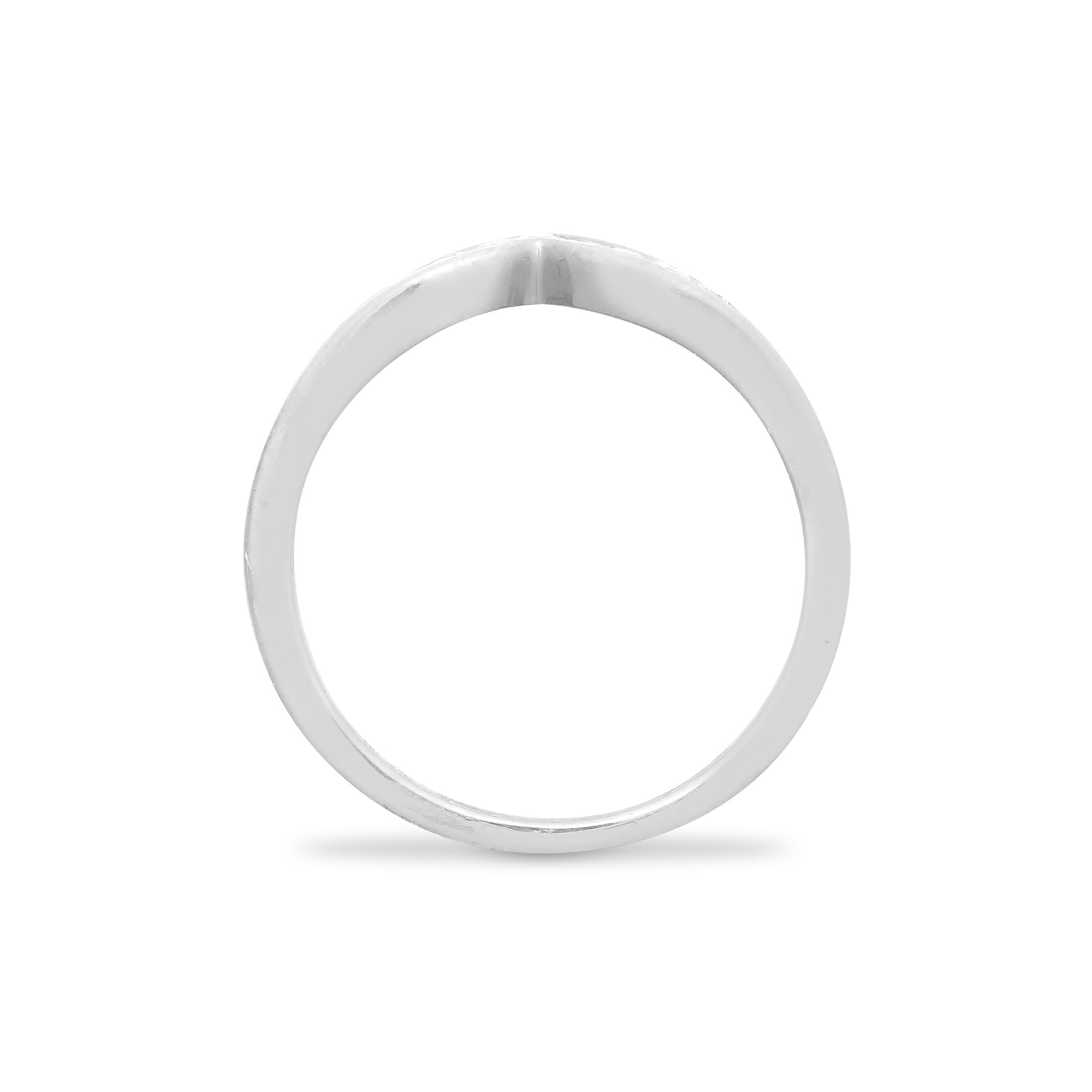 9ct White Gold Natural Diamond Wishbone Ring