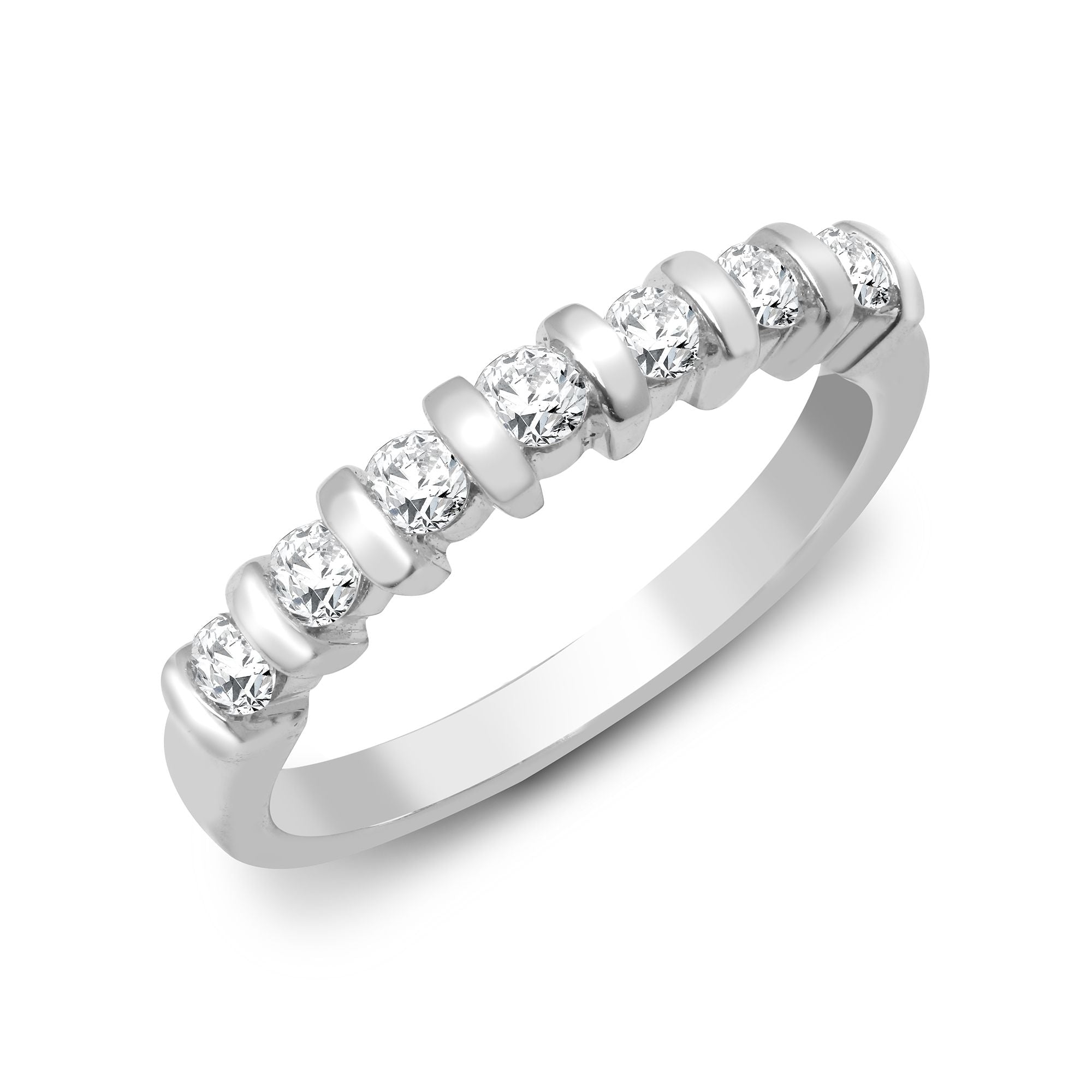 9ct White Gold Natural Diamond Ring