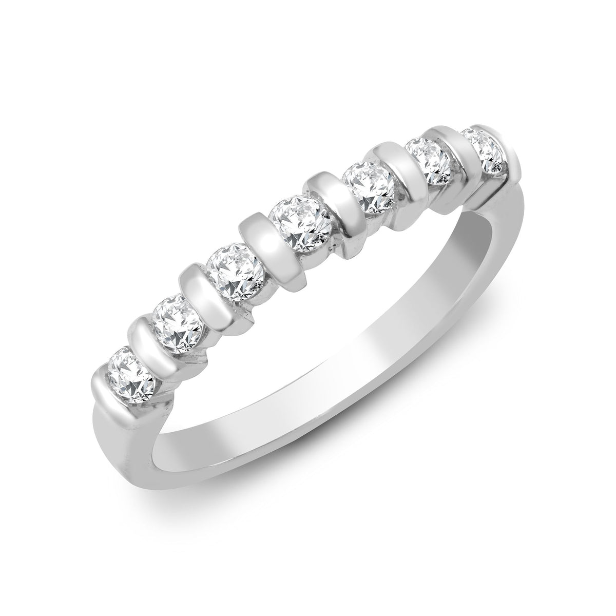 9ct White Gold Natural Diamond Ring