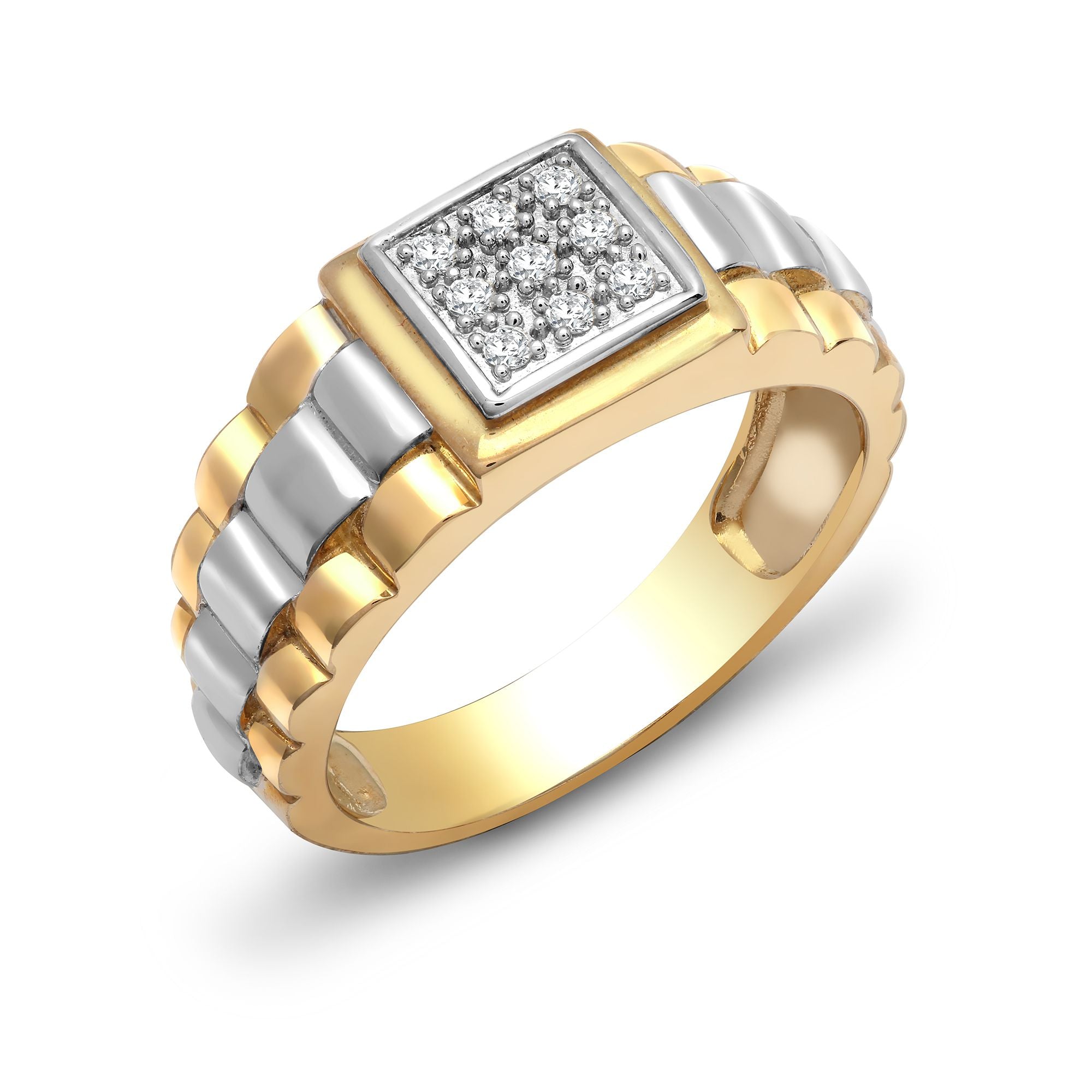 9ct Yellow Gold Natural Diamond Ring