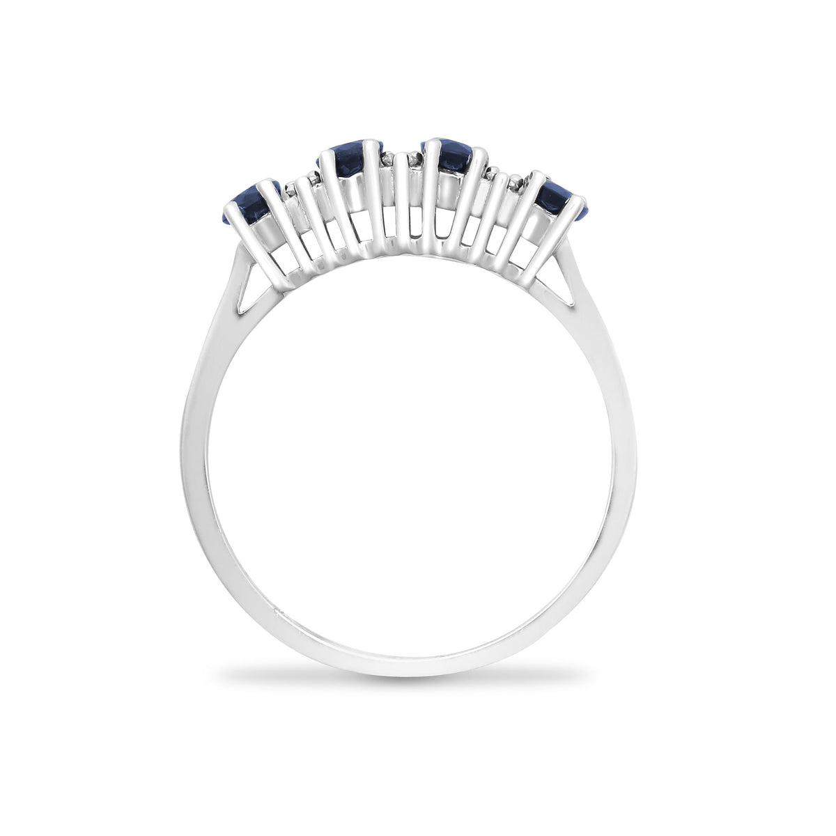 9ct White Gold Natural Diamond 12pts & Sapphire 1.05ct Ring