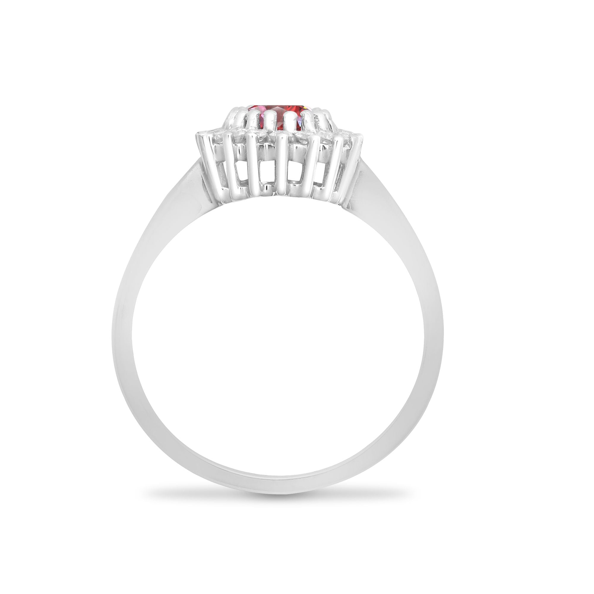9R435 | 9ct White Gold Natural Diamond 23pts & Ruby 1.10ct Ring