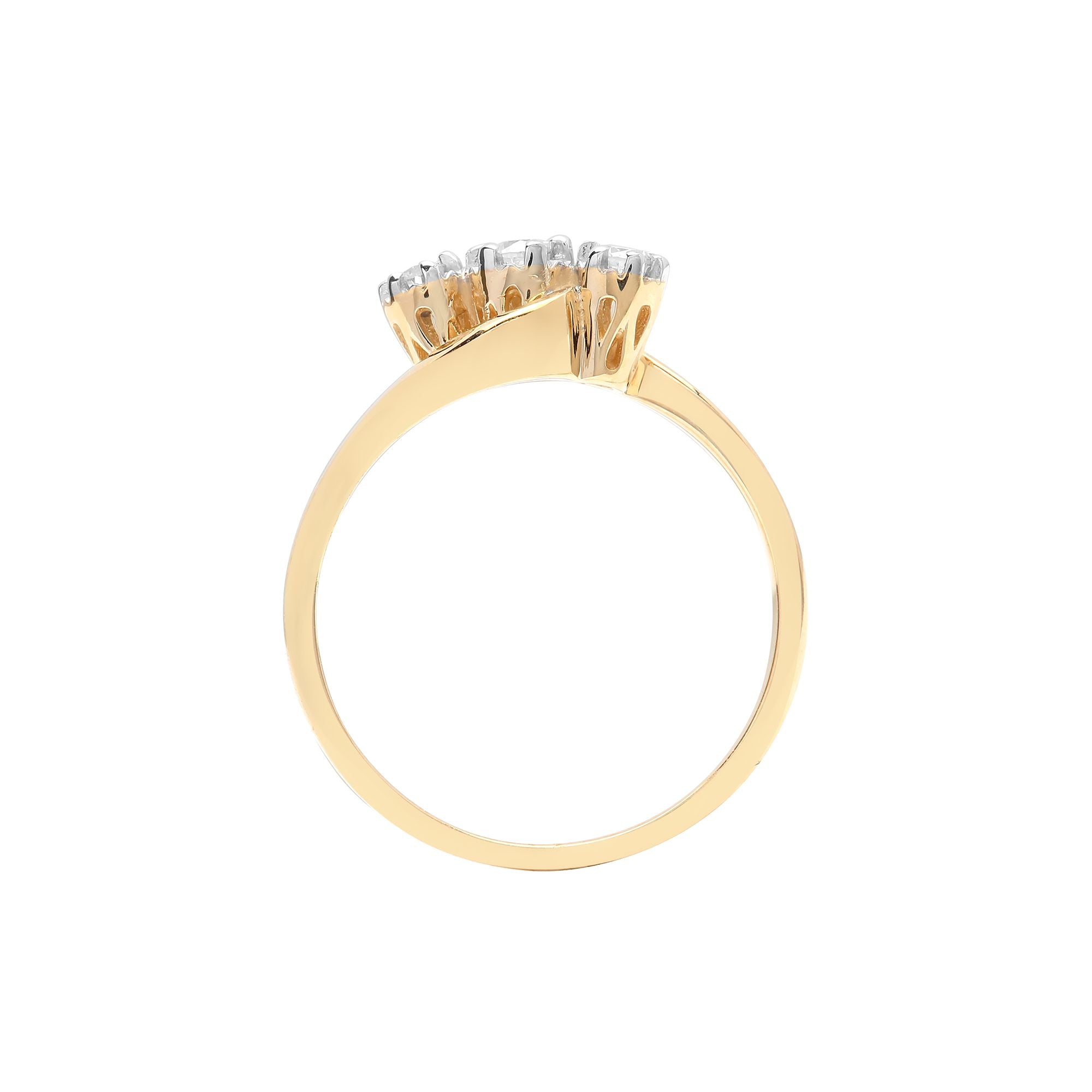 9ct Yellow Gold Trilogy Natural Diamond Ring