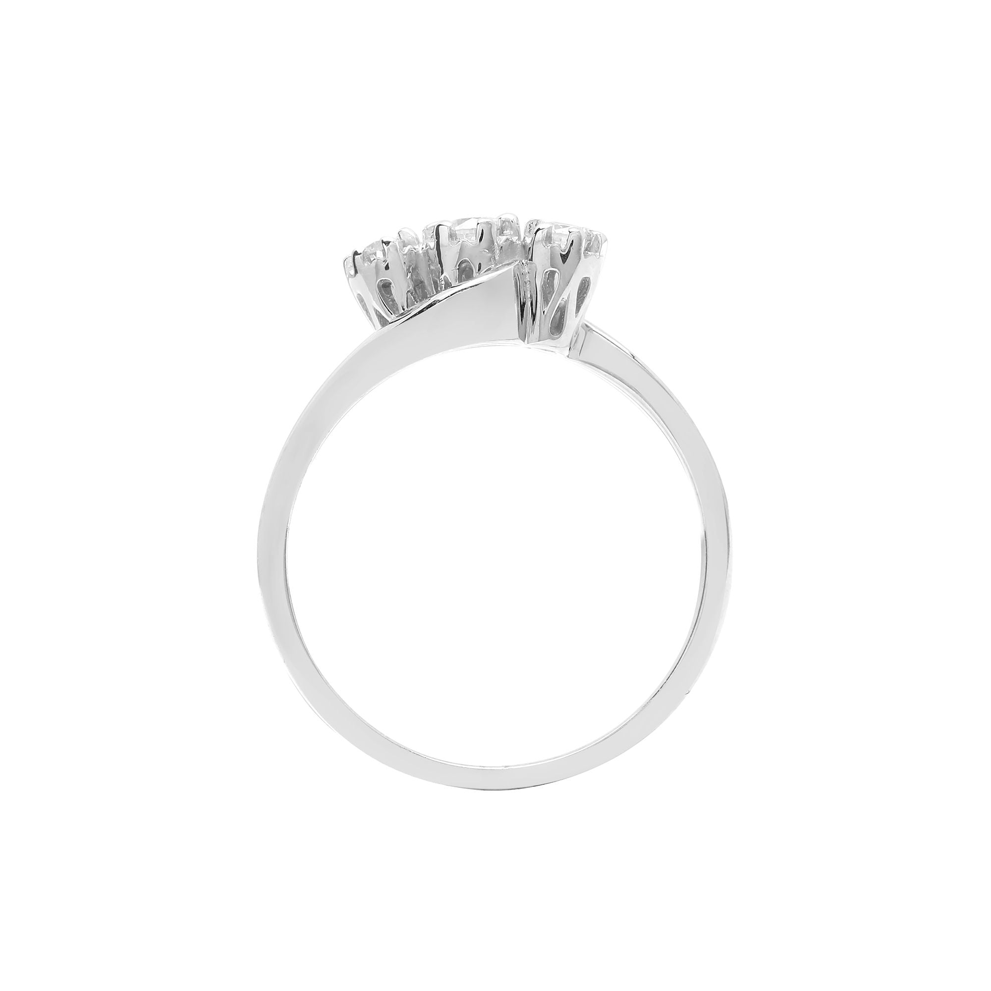 9ct White Gold Trilogy Natural Diamond Ring