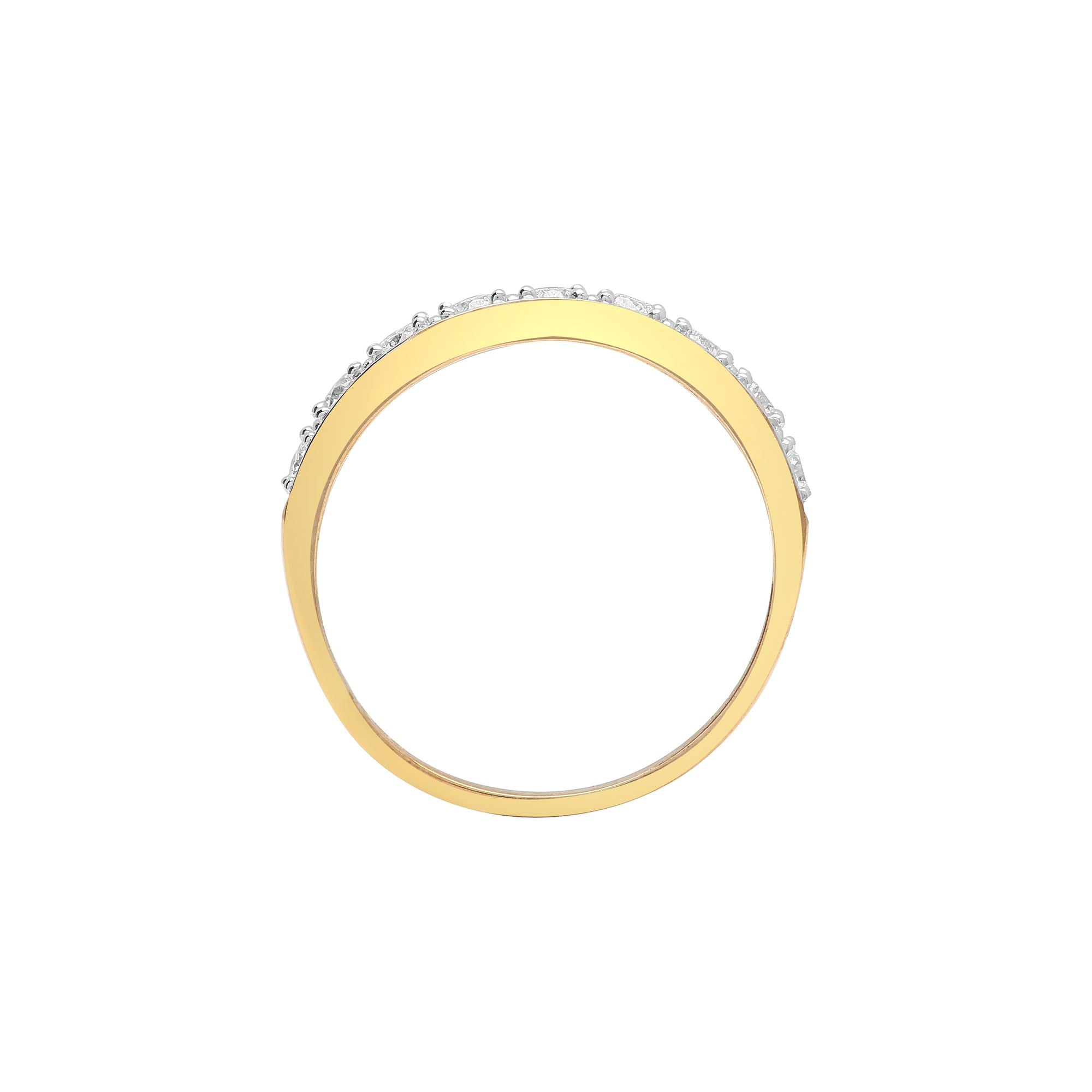 9ct Yellow Gold Half Eternity Natural Diamond Ring