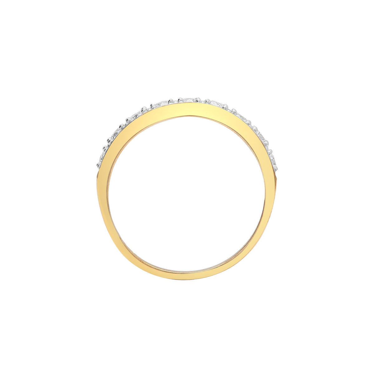 9ct Yellow Gold Half Eternity Natural Diamond Ring