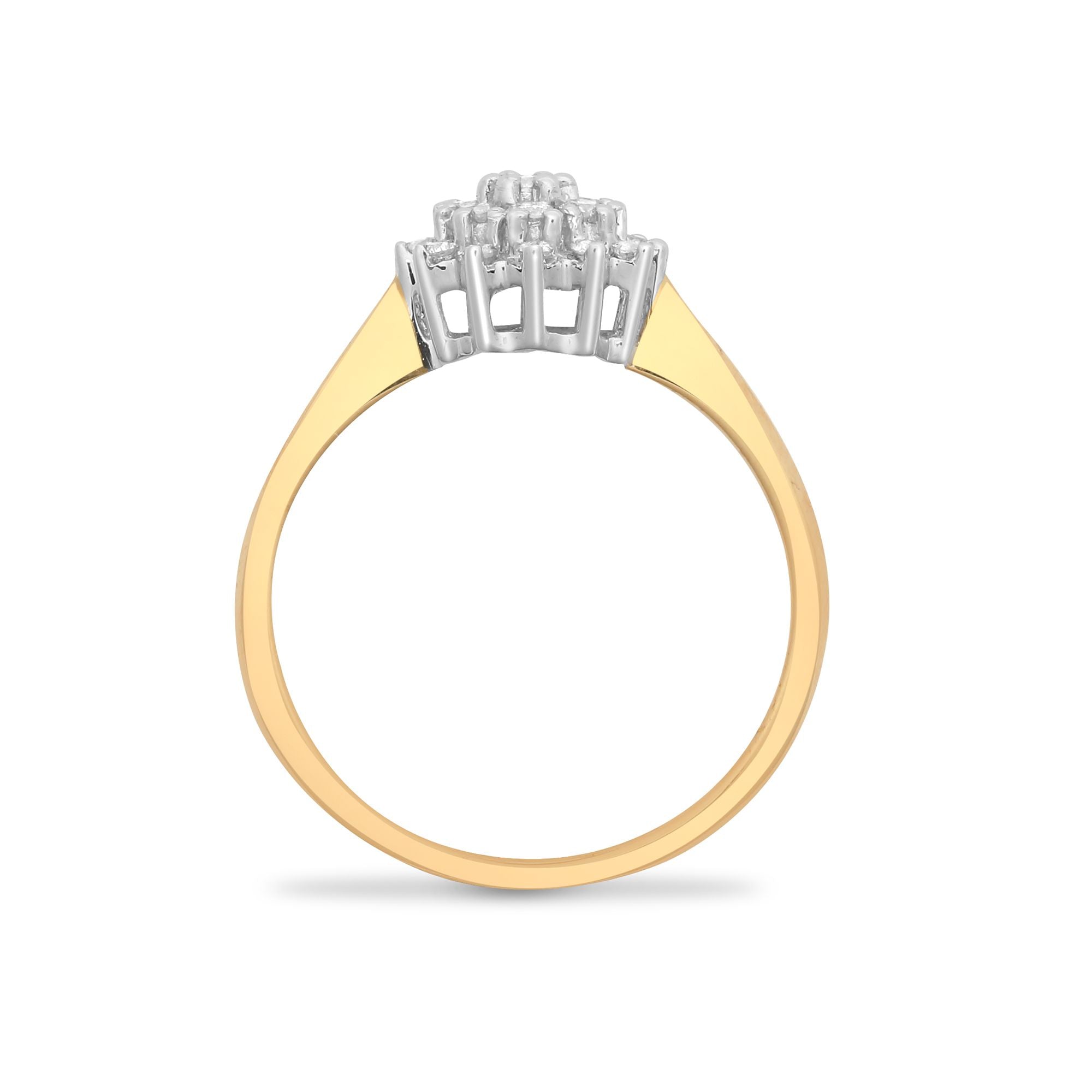 9ct Yellow Gold Natural Diamond Cluster Ring
