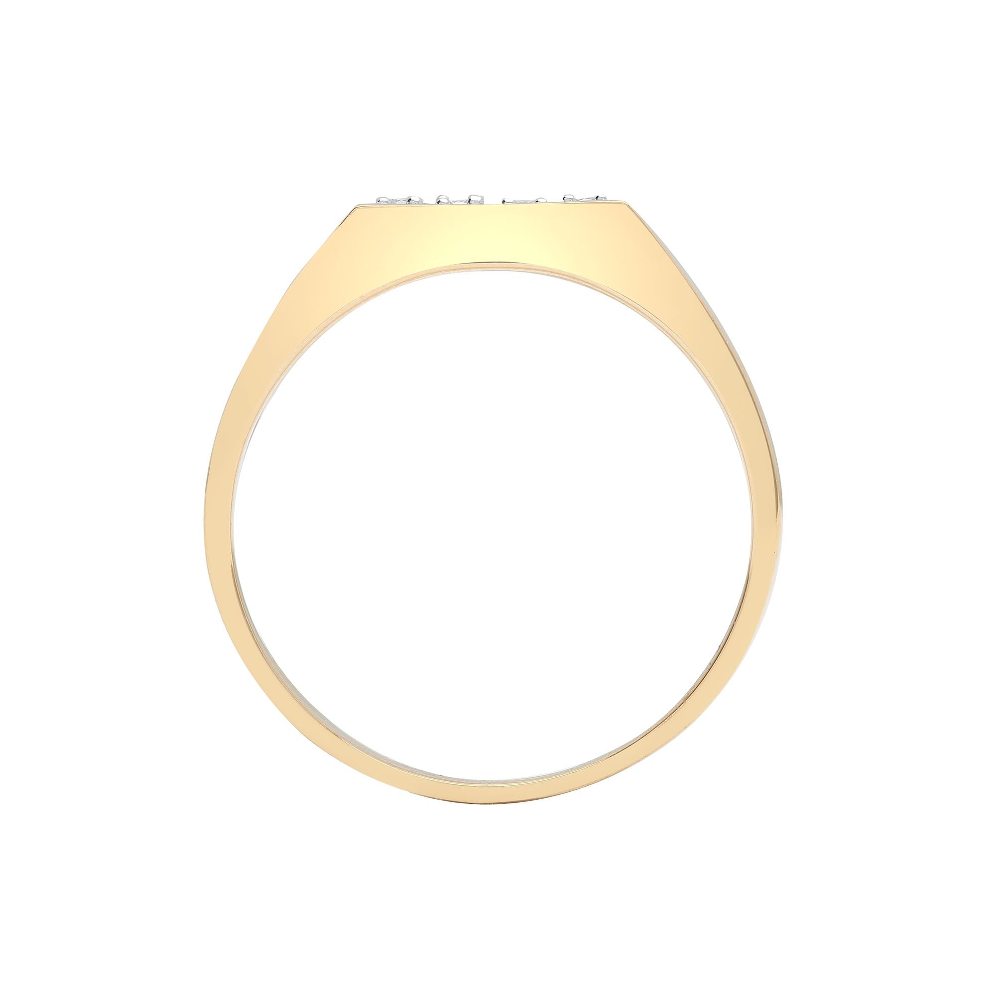9ct Yellow Gold Gents Natural Diamond Ring