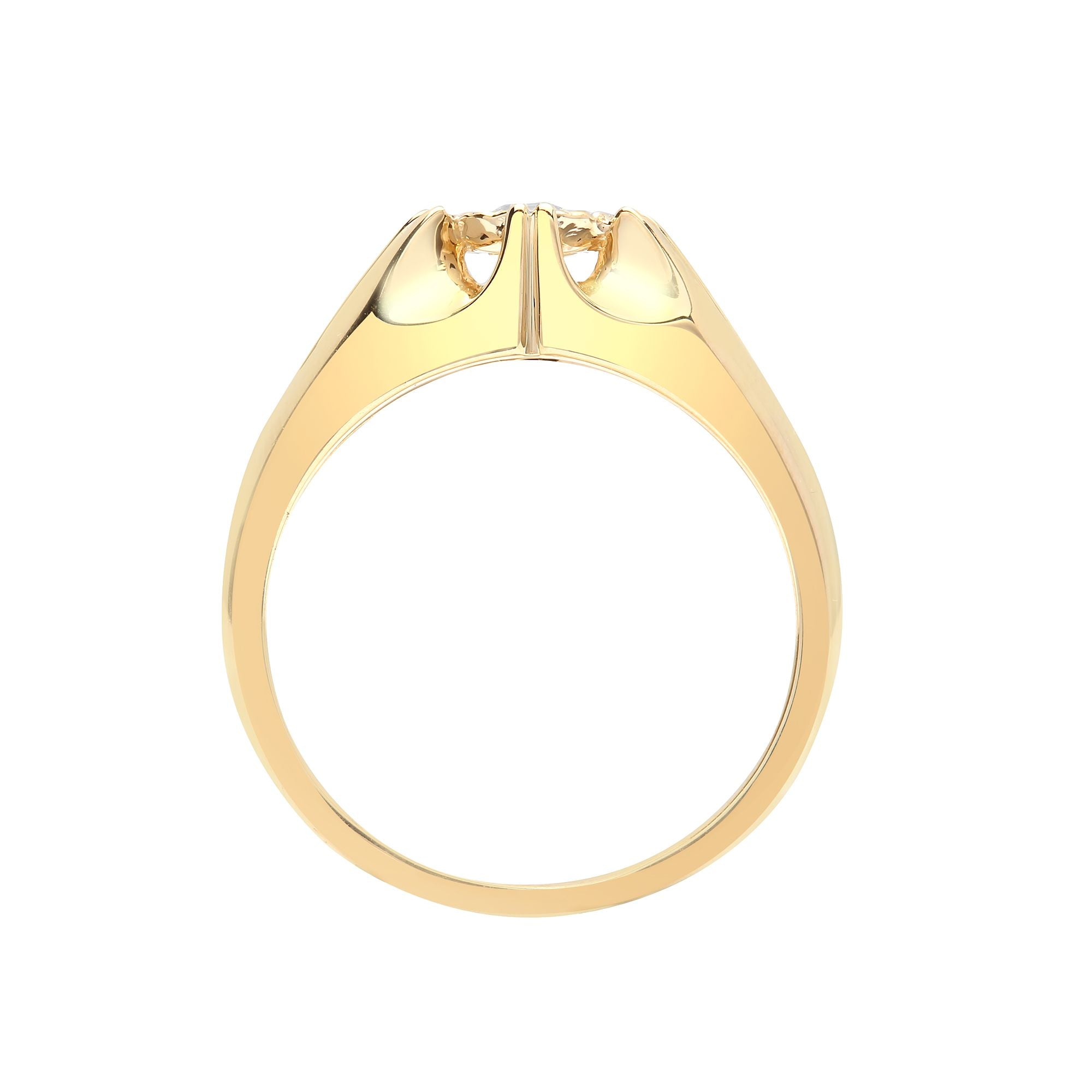 9ct Yellow Gold Gents Natural Diamond Ring