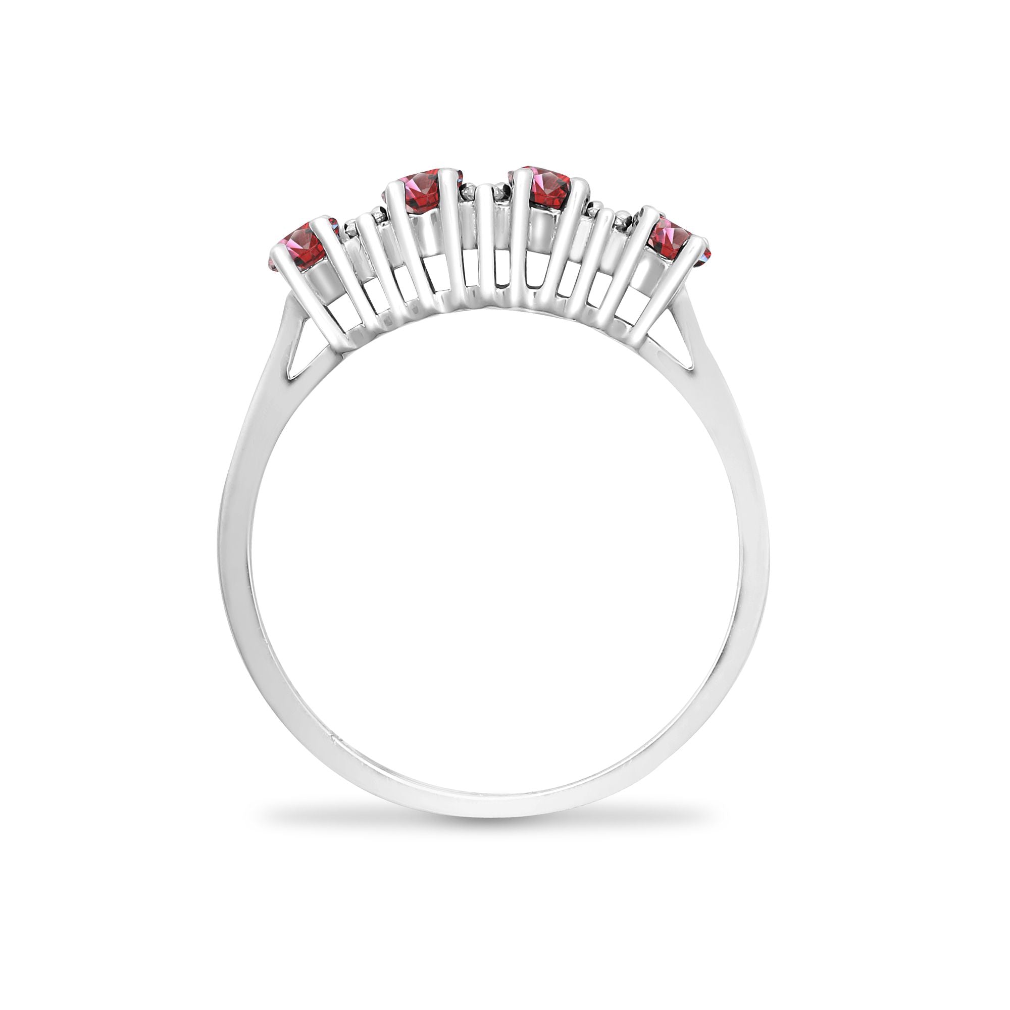 9R529 | 9ct White Gold Natural Diamond 12pts & Ruby 92pts Ring