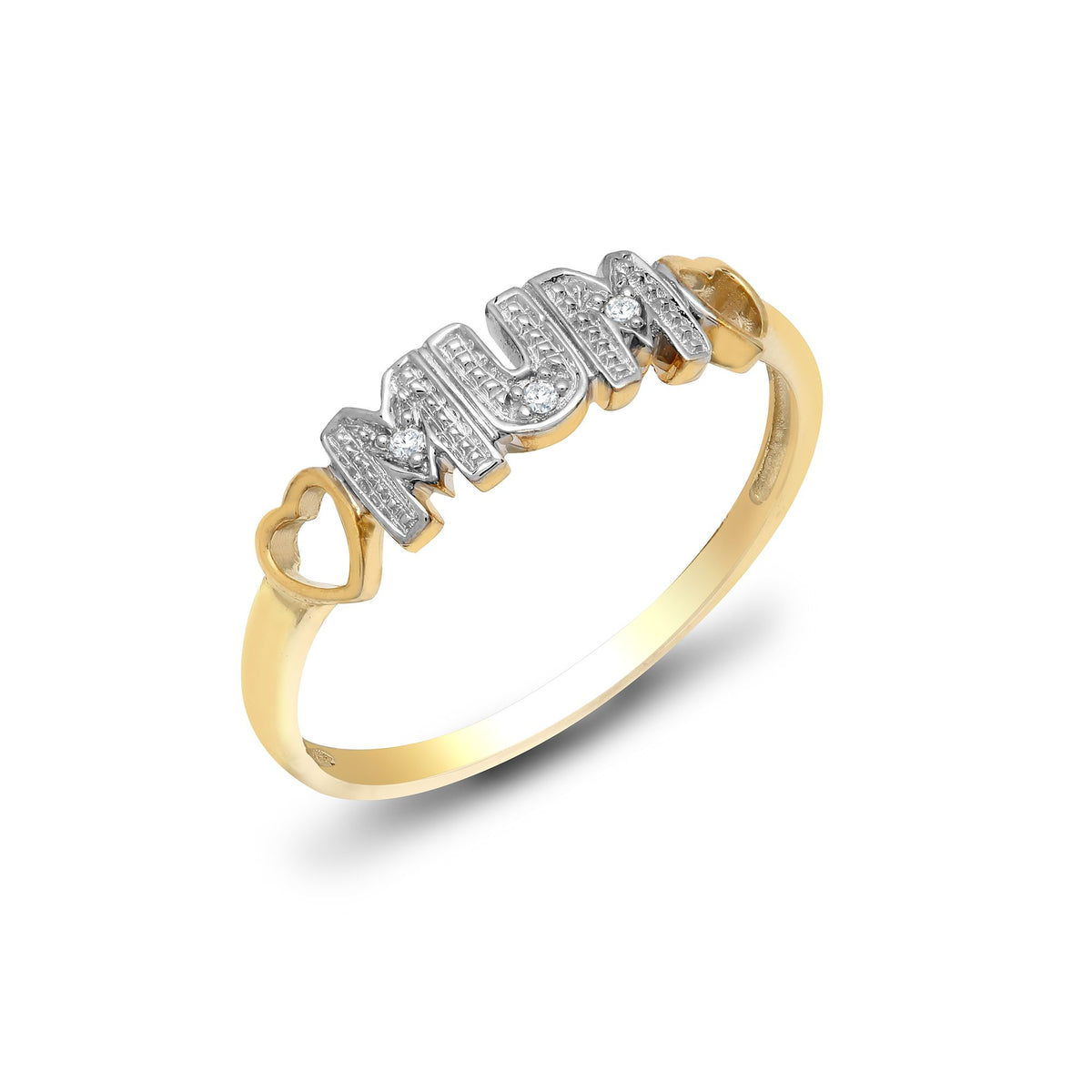 9ct Yellow Gold Natural Diamond 'Mum' Ring