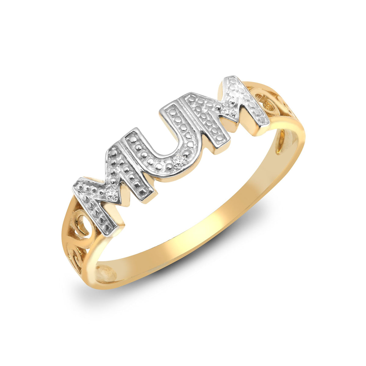 9ct Yellow Gold Natural Diamond 'Mum' Ring