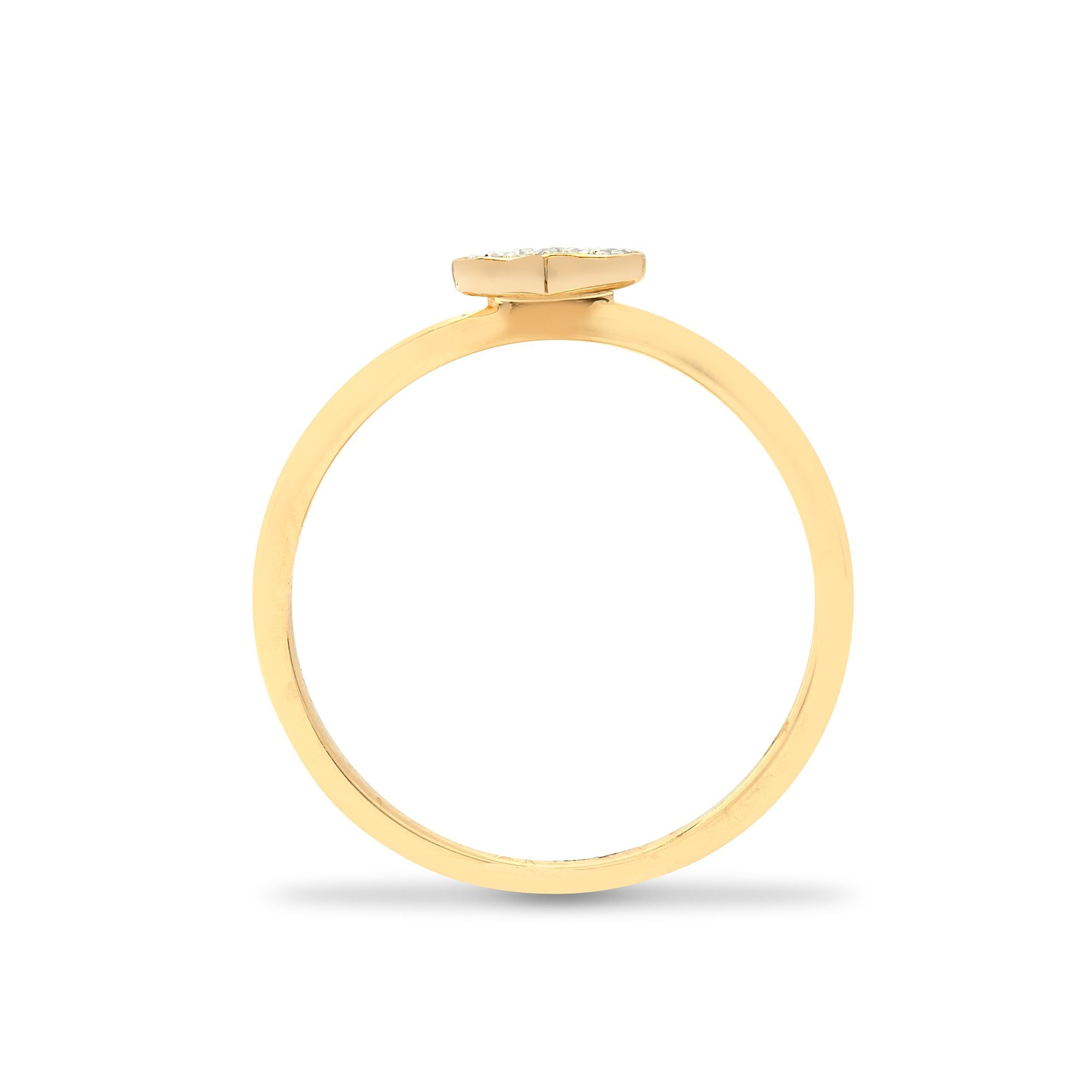 9ct Yellow 7pts Natural Diamond Heart Ring