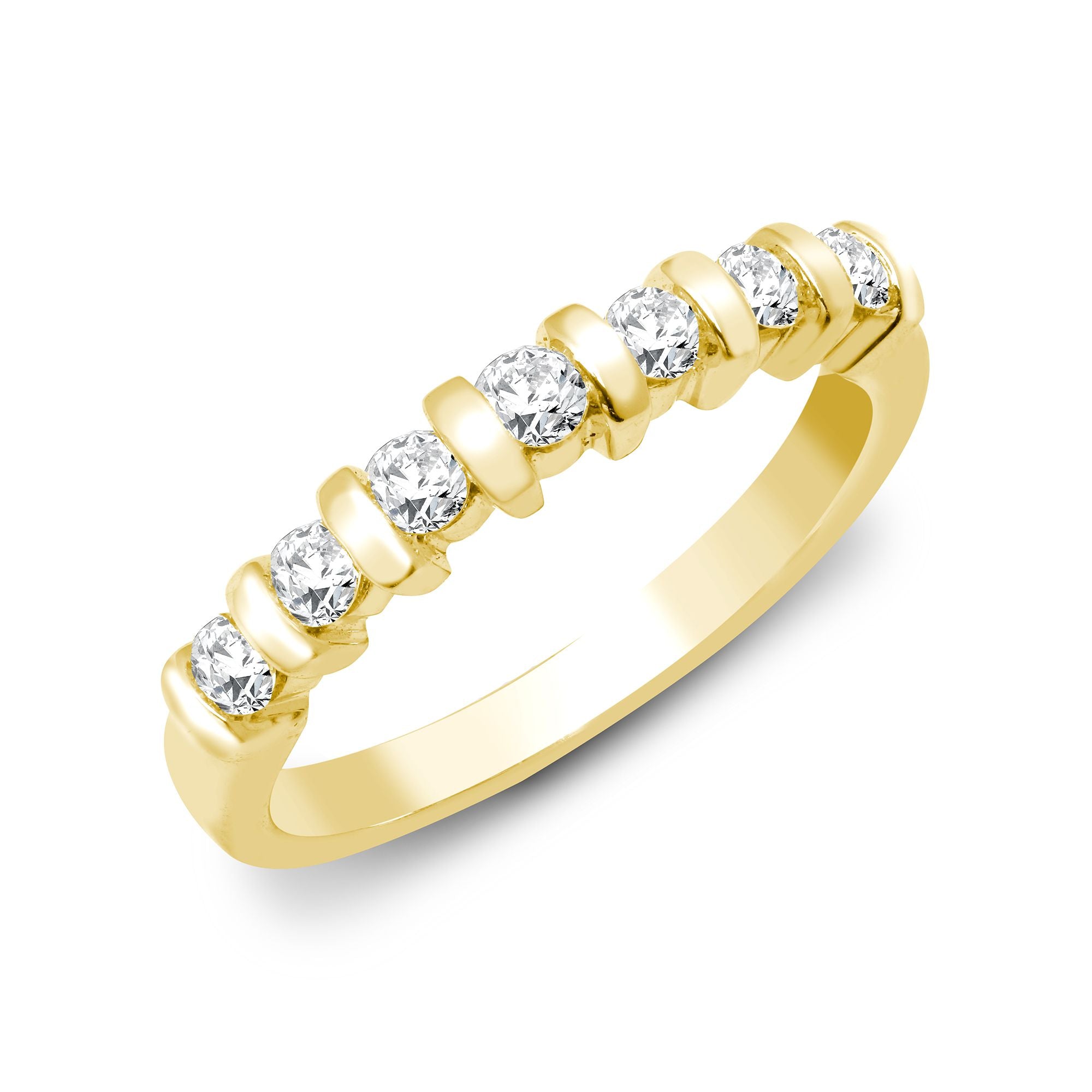 9ct Yellow 40pts Bar Set Ring