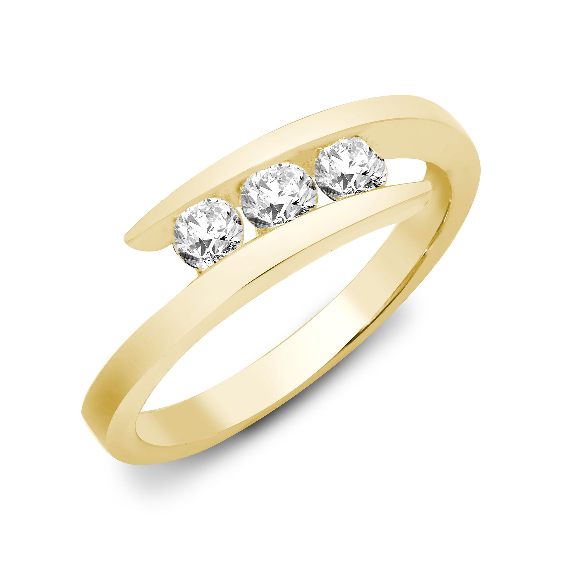 9ct Yellow 50pts Natural Diamond Ring