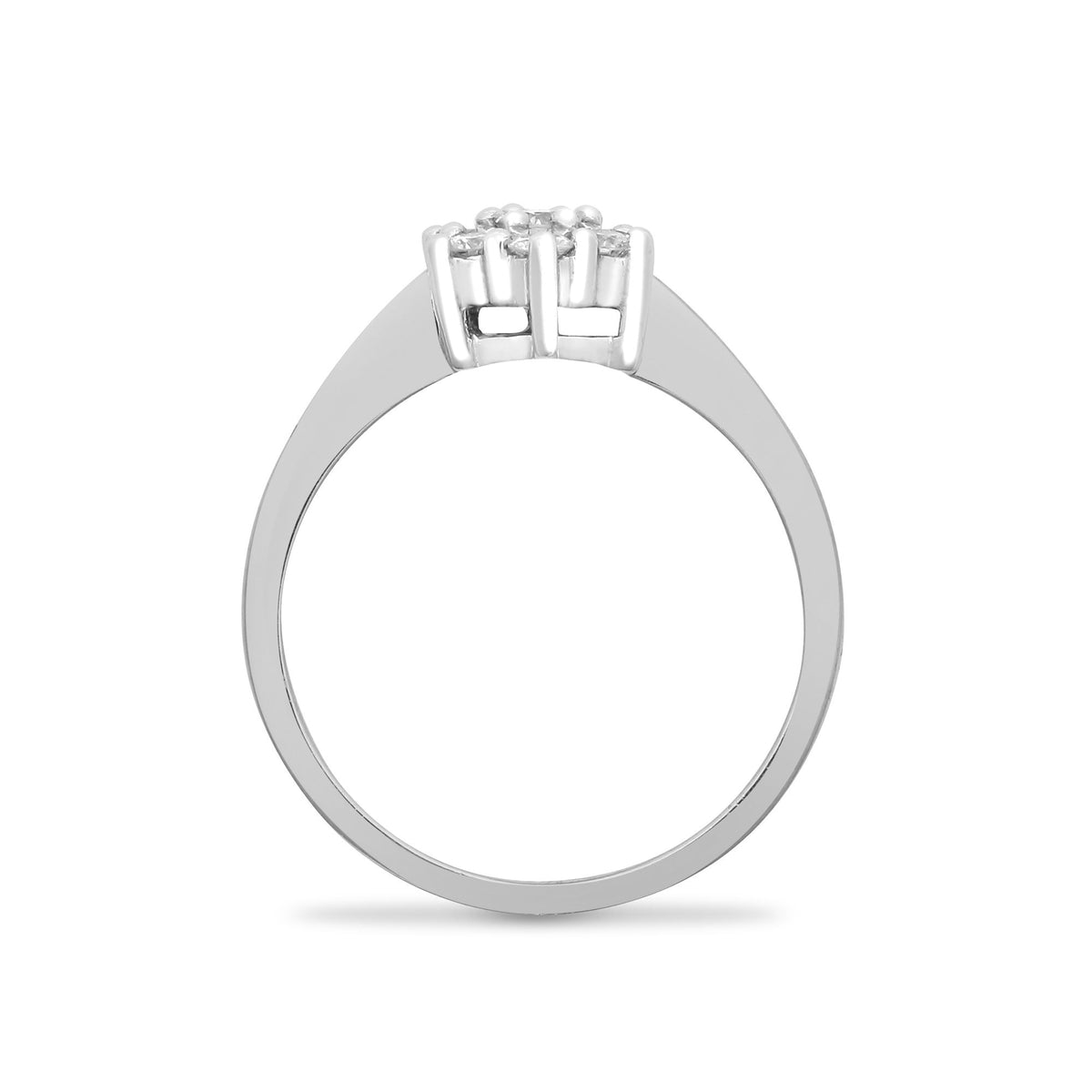 9ct White 33pts 6 x 1 Cluster Ring