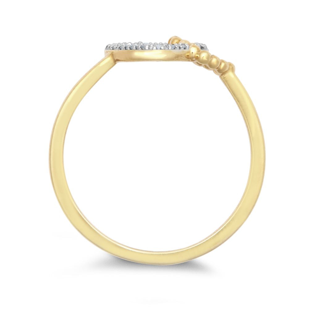 9ct Yellow Gold 0.05cts Natural Diamond Double Heart Ring
