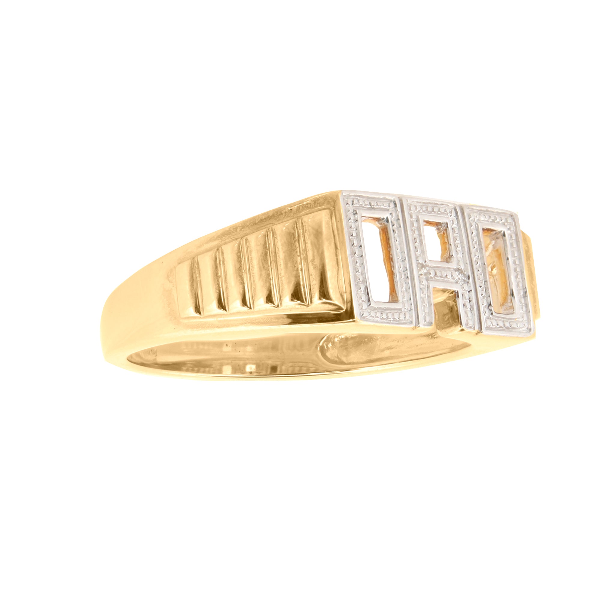 9ct Yellow Gold 0.01ct Natural Diamond DAD Ring